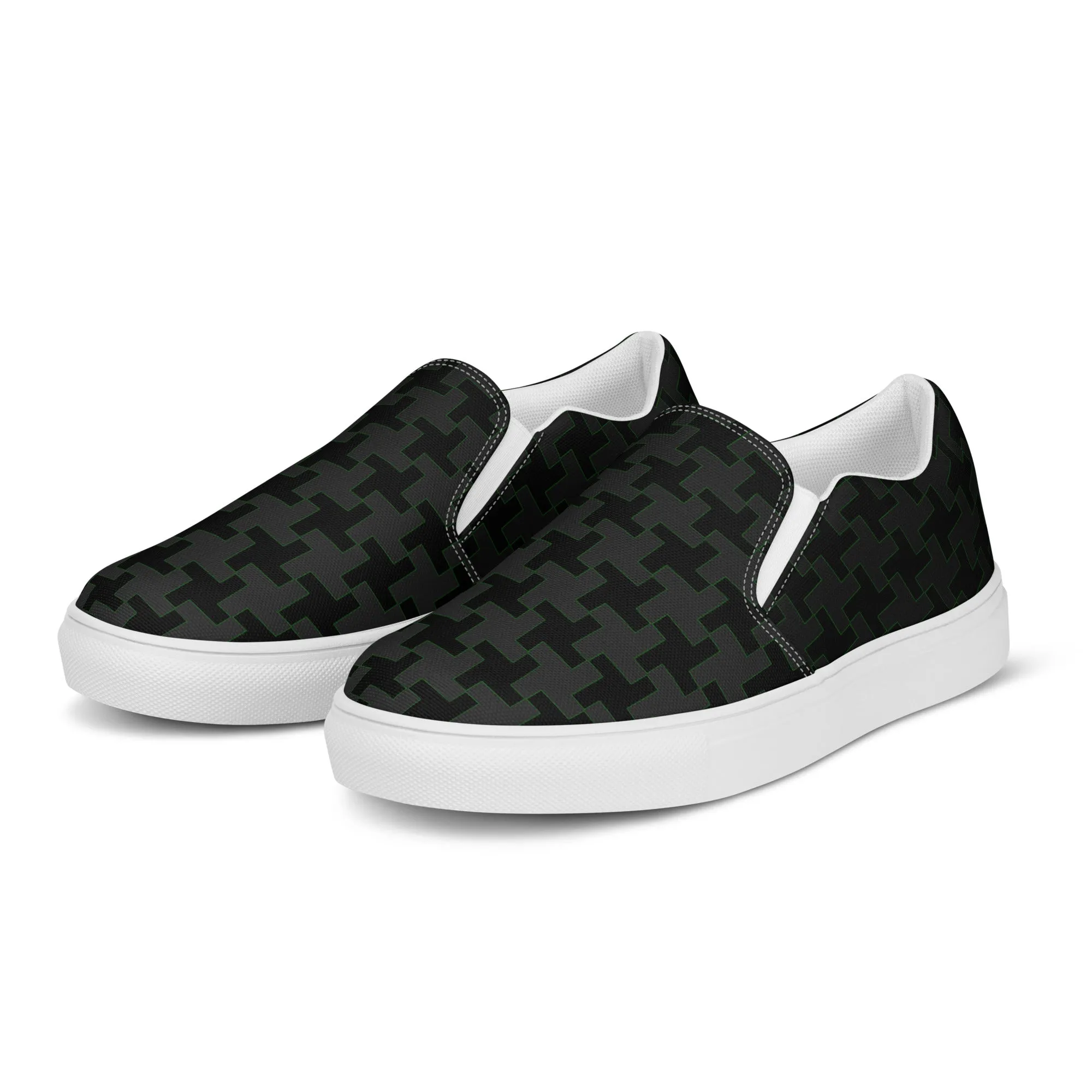 Houndstooth Men’s slip-on canvas shoes