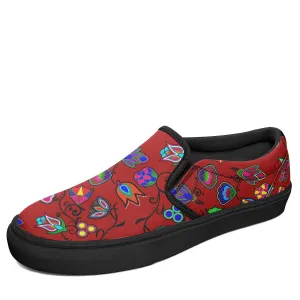 Indigenous Paisley Dahlia Otoyimm Kid's Canvas Slip On Shoes