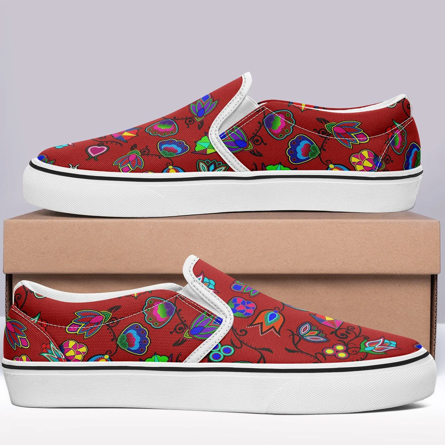 Indigenous Paisley Dahlia Otoyimm Kid's Canvas Slip On Shoes