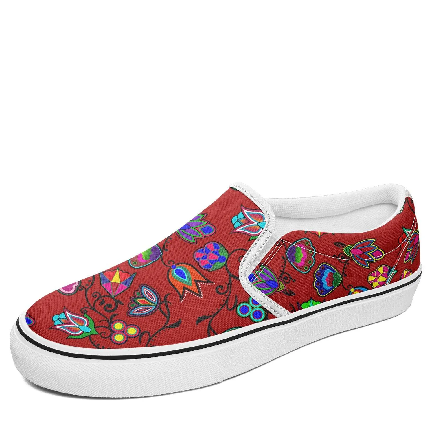 Indigenous Paisley Dahlia Otoyimm Kid's Canvas Slip On Shoes