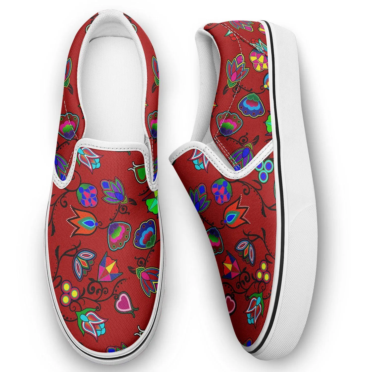 Indigenous Paisley Dahlia Otoyimm Kid's Canvas Slip On Shoes