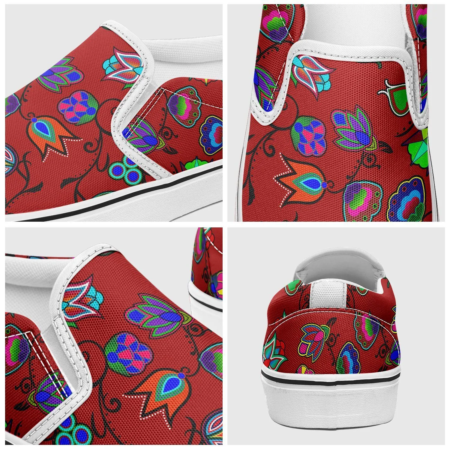 Indigenous Paisley Dahlia Otoyimm Kid's Canvas Slip On Shoes