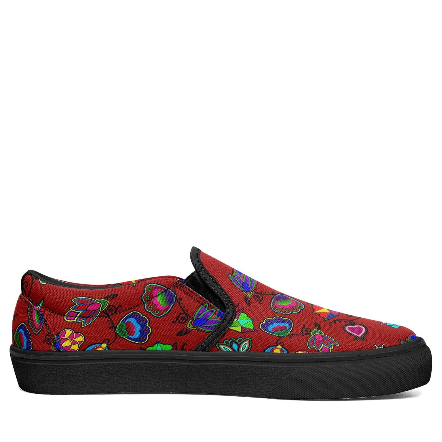 Indigenous Paisley Dahlia Otoyimm Kid's Canvas Slip On Shoes