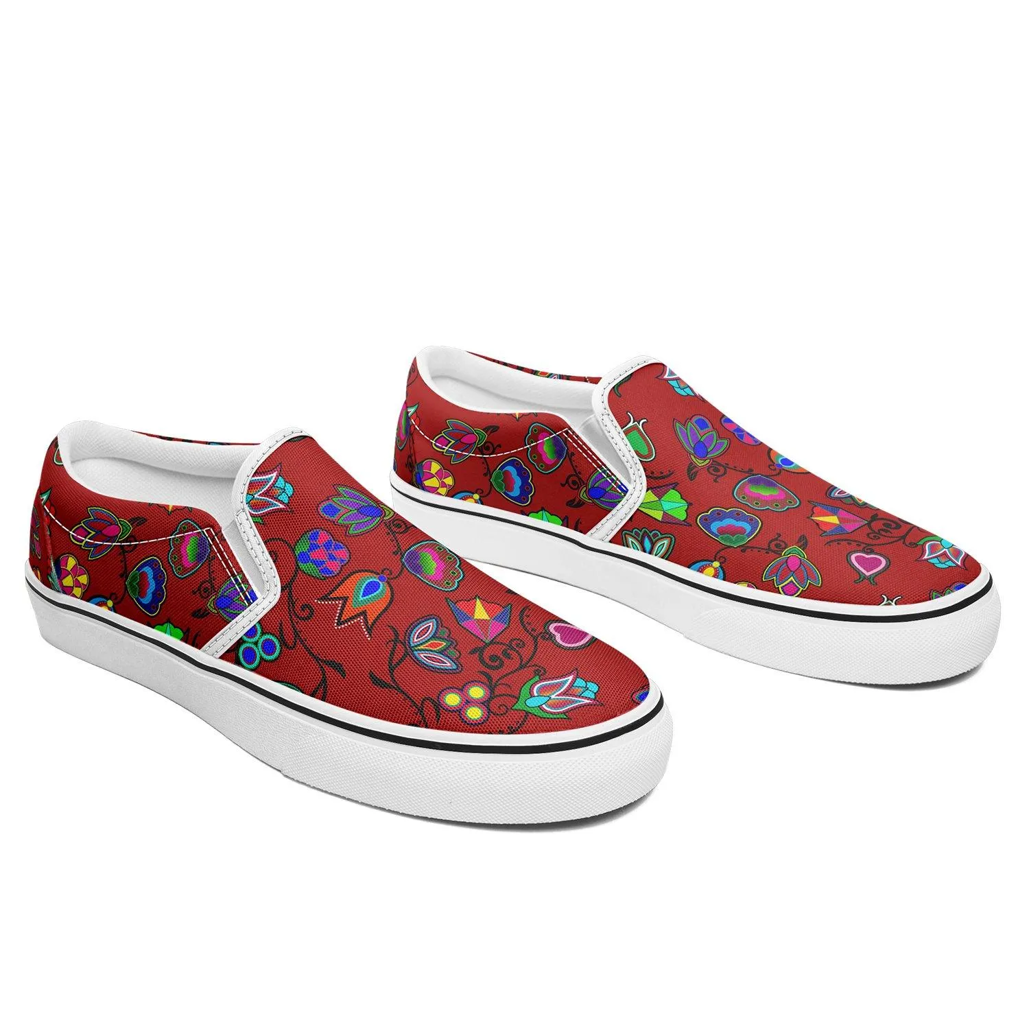 Indigenous Paisley Dahlia Otoyimm Kid's Canvas Slip On Shoes