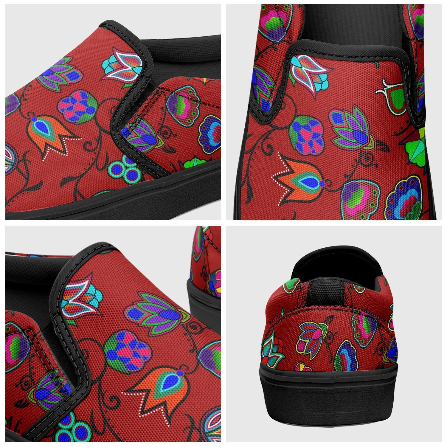 Indigenous Paisley Dahlia Otoyimm Kid's Canvas Slip On Shoes