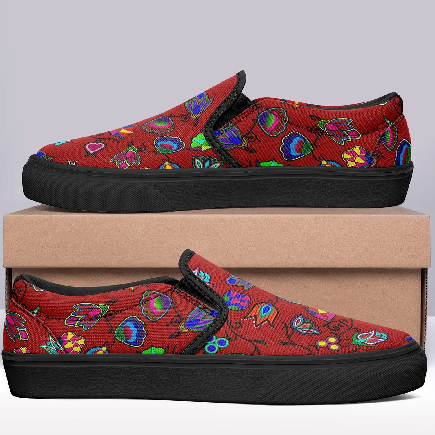 Indigenous Paisley Dahlia Otoyimm Kid's Canvas Slip On Shoes