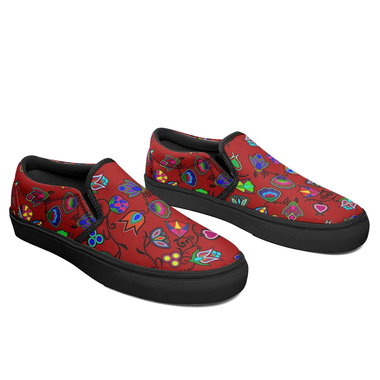 Indigenous Paisley Dahlia Otoyimm Kid's Canvas Slip On Shoes