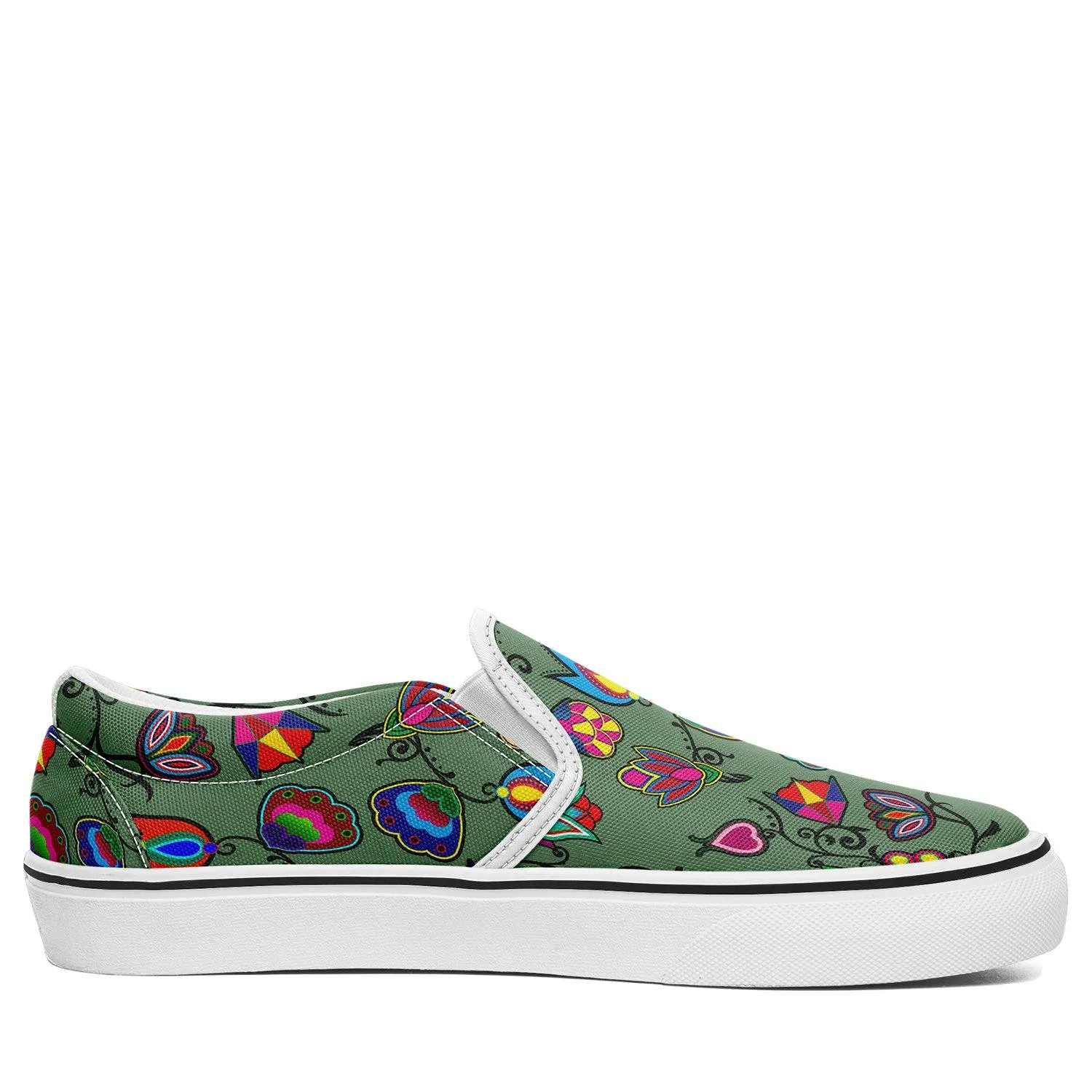 Indigenous Paisley Dark Sea Otoyimm Kid's Canvas Slip On Shoes