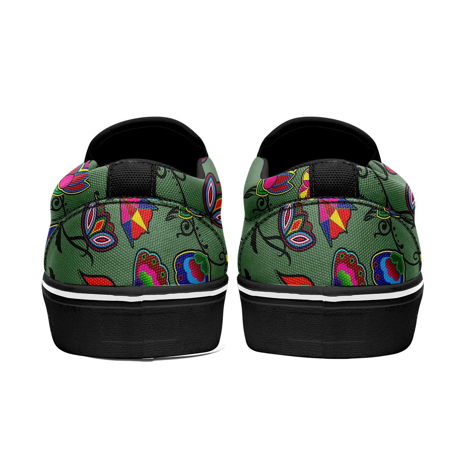 Indigenous Paisley Dark Sea Otoyimm Kid's Canvas Slip On Shoes