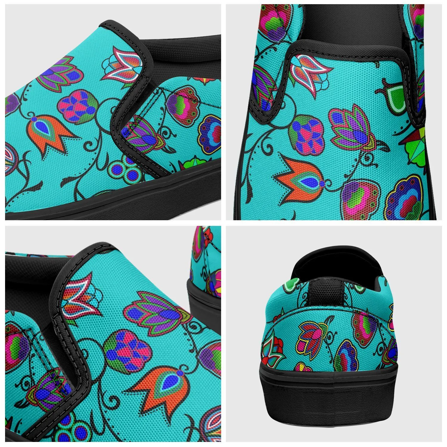 Indigenous Paisley Sky Otoyimm Kid's Canvas Slip On Shoes