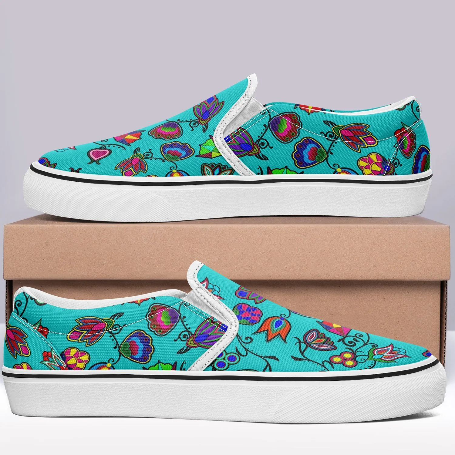 Indigenous Paisley Sky Otoyimm Kid's Canvas Slip On Shoes