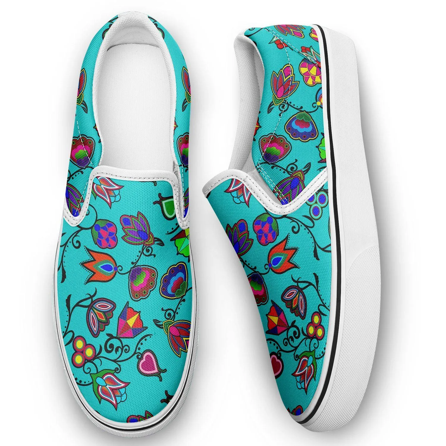 Indigenous Paisley Sky Otoyimm Kid's Canvas Slip On Shoes