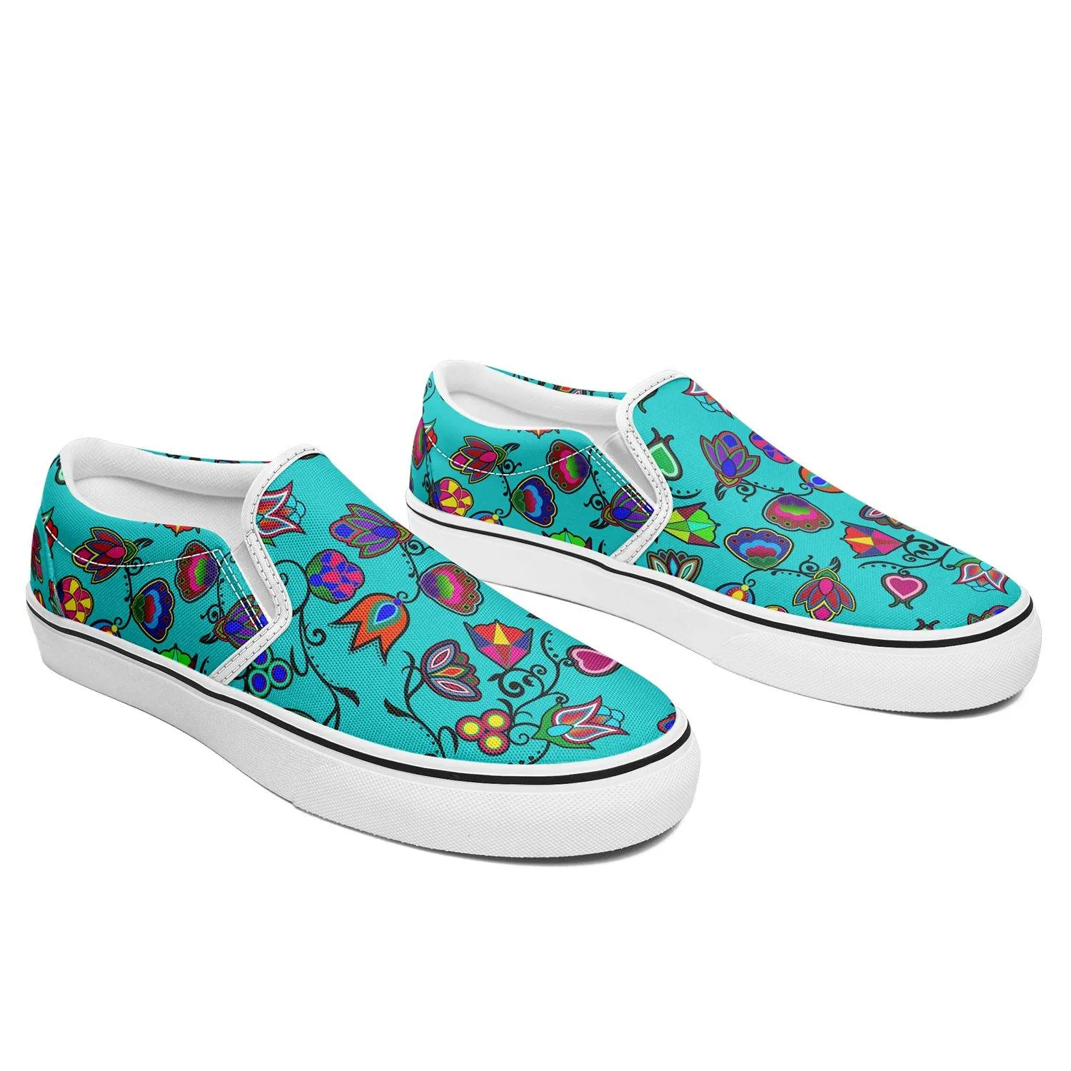 Indigenous Paisley Sky Otoyimm Kid's Canvas Slip On Shoes