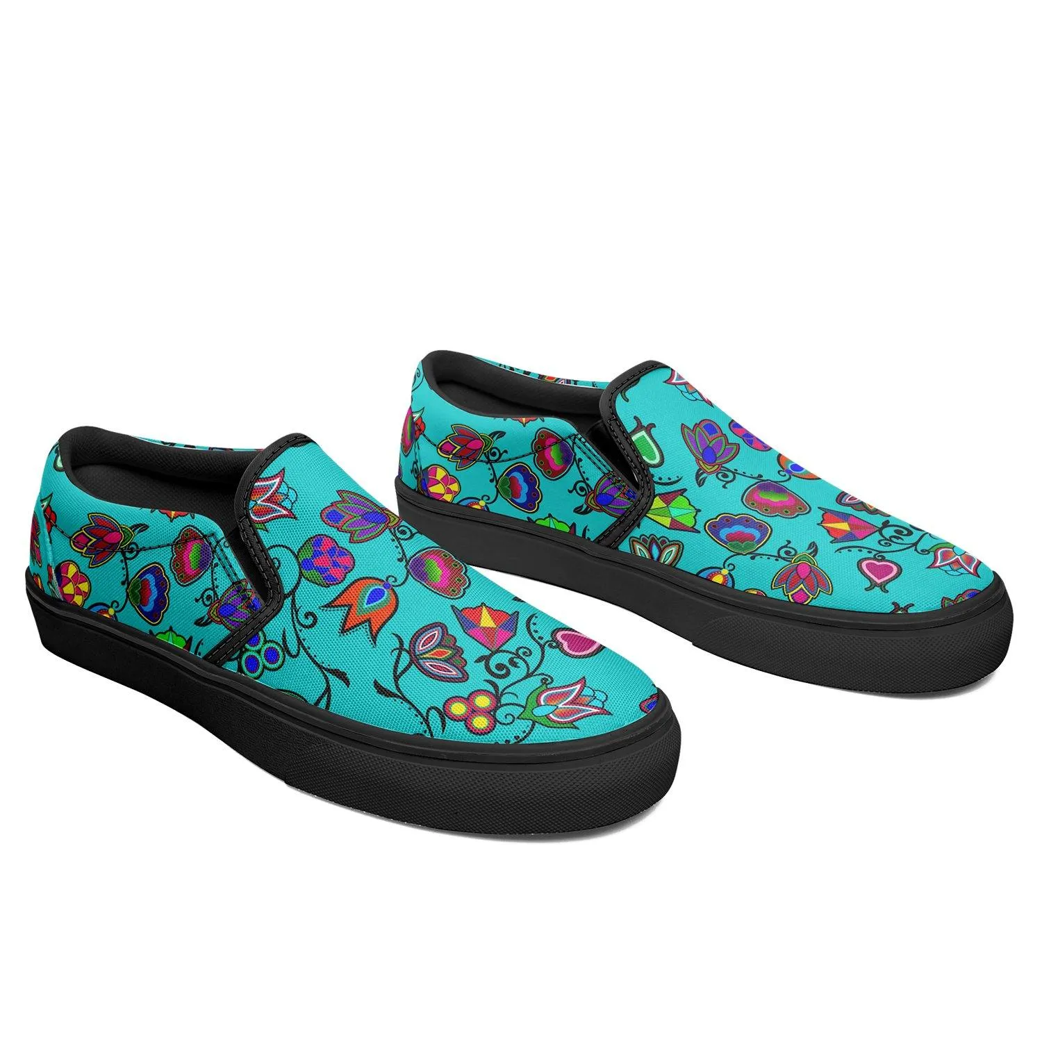 Indigenous Paisley Sky Otoyimm Kid's Canvas Slip On Shoes