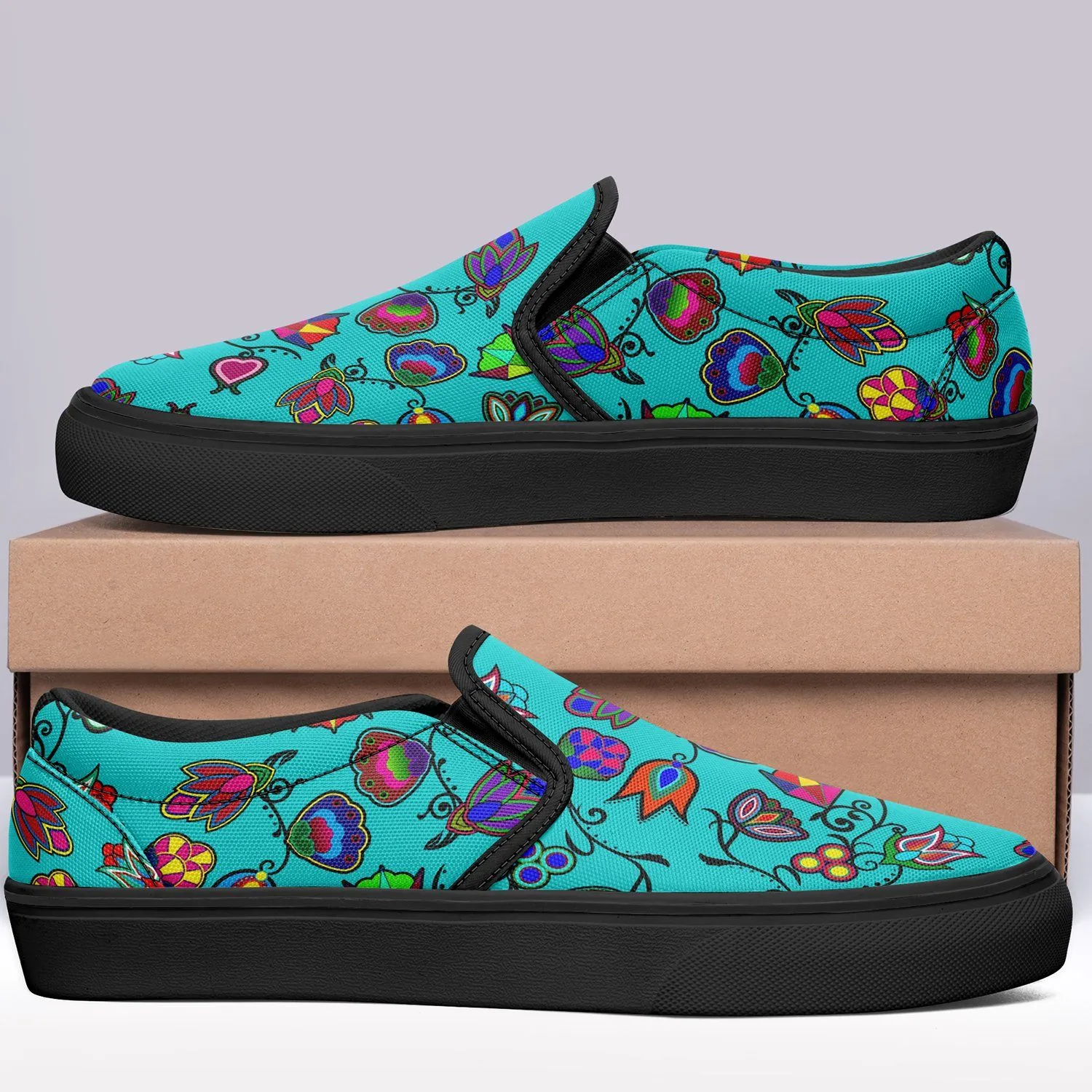 Indigenous Paisley Sky Otoyimm Kid's Canvas Slip On Shoes