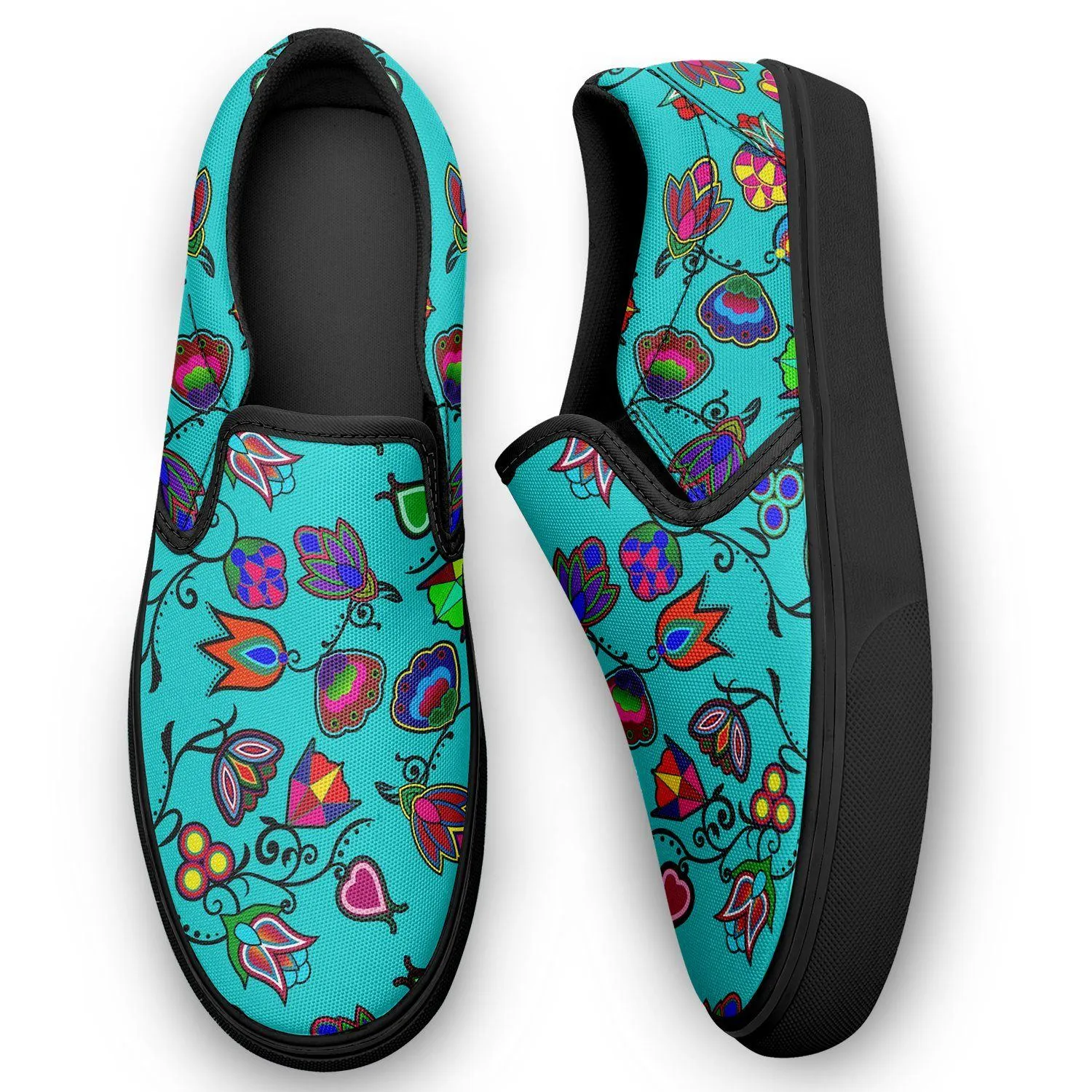 Indigenous Paisley Sky Otoyimm Kid's Canvas Slip On Shoes