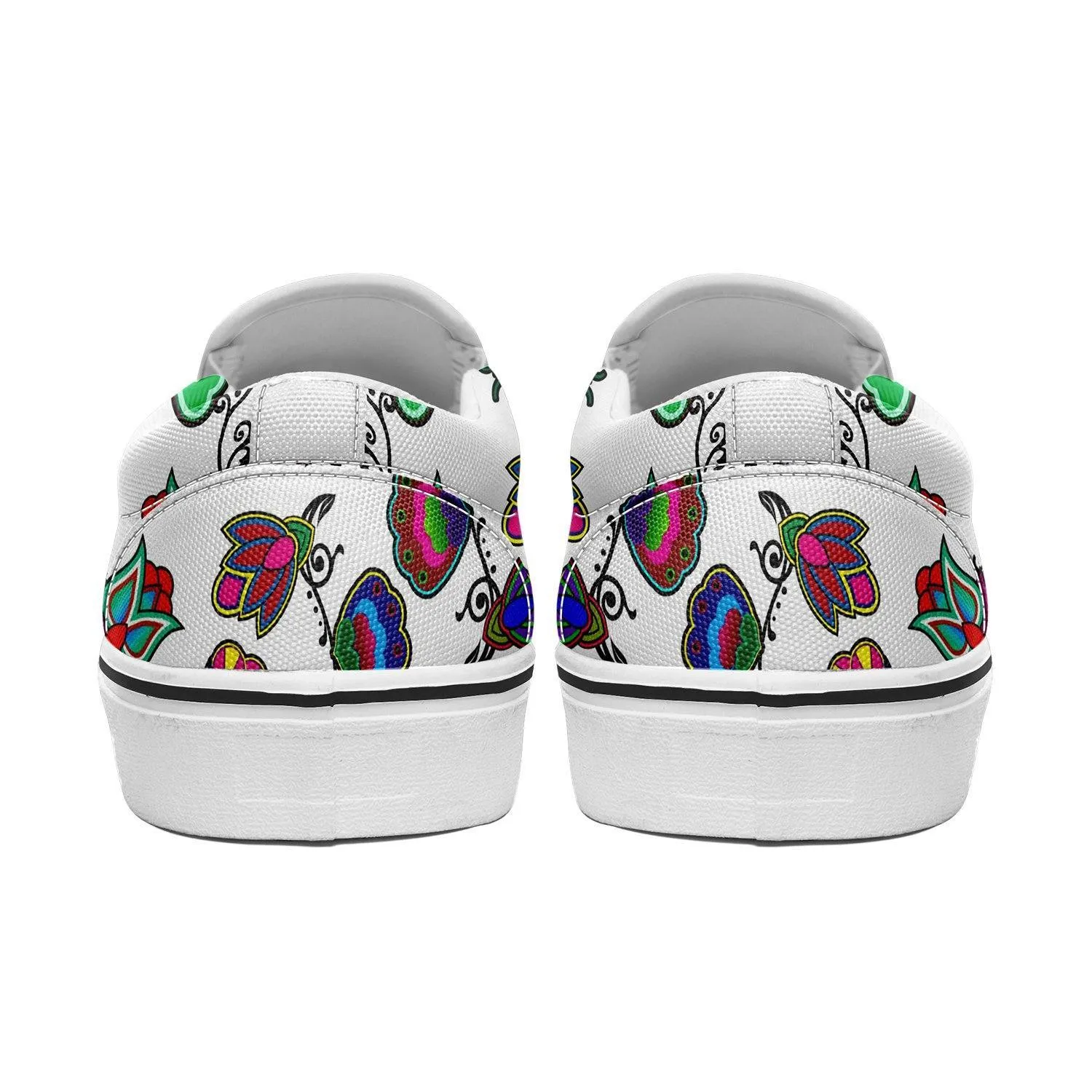 Indigenous Paisley White Otoyimm Kid's Canvas Slip On Shoes