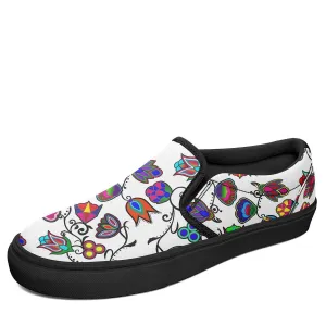 Indigenous Paisley White Otoyimm Kid's Canvas Slip On Shoes