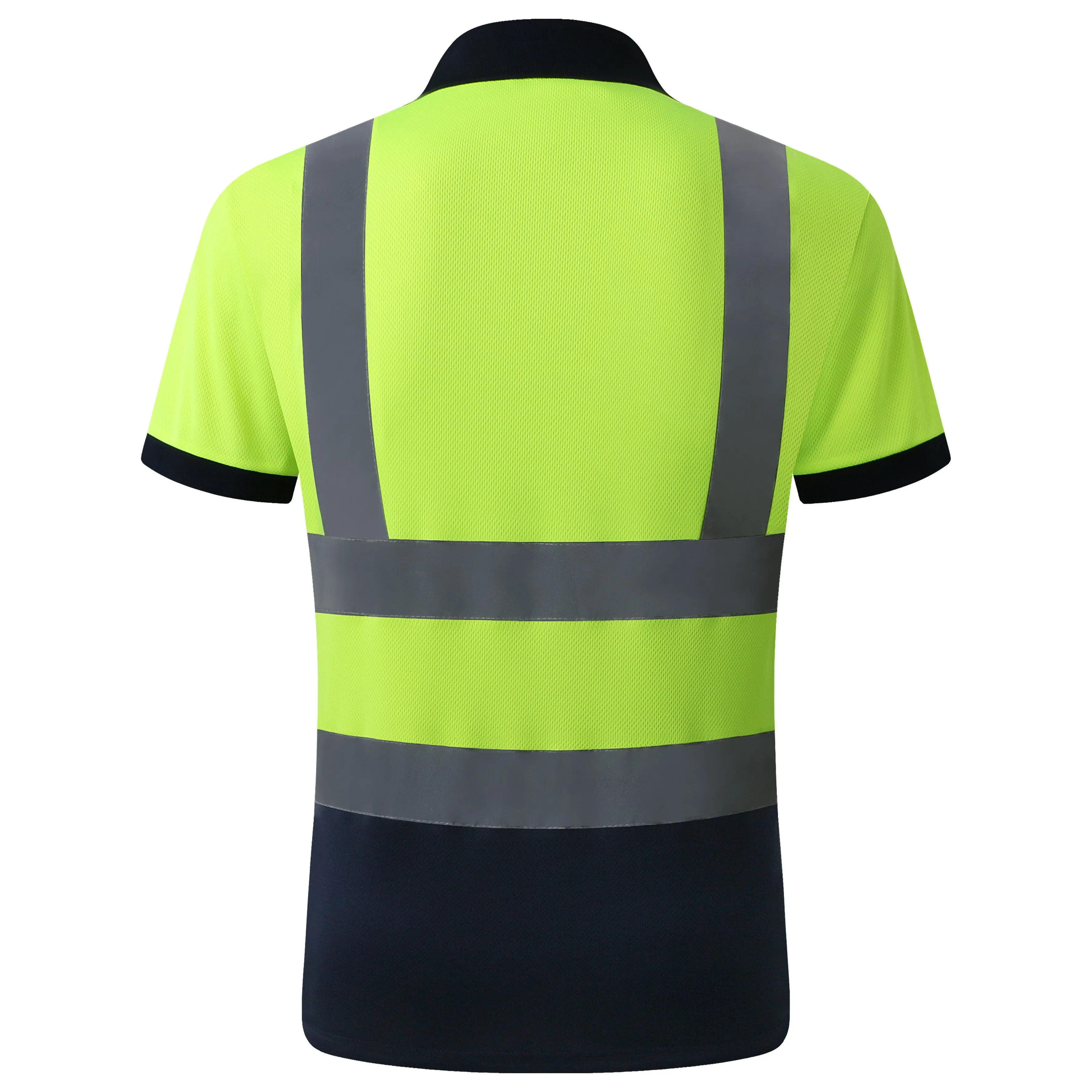 JKSafety 3-Pack Hi-Vis Reflective Safety Polo Shirt, Black Bottom (JKP066-3P)