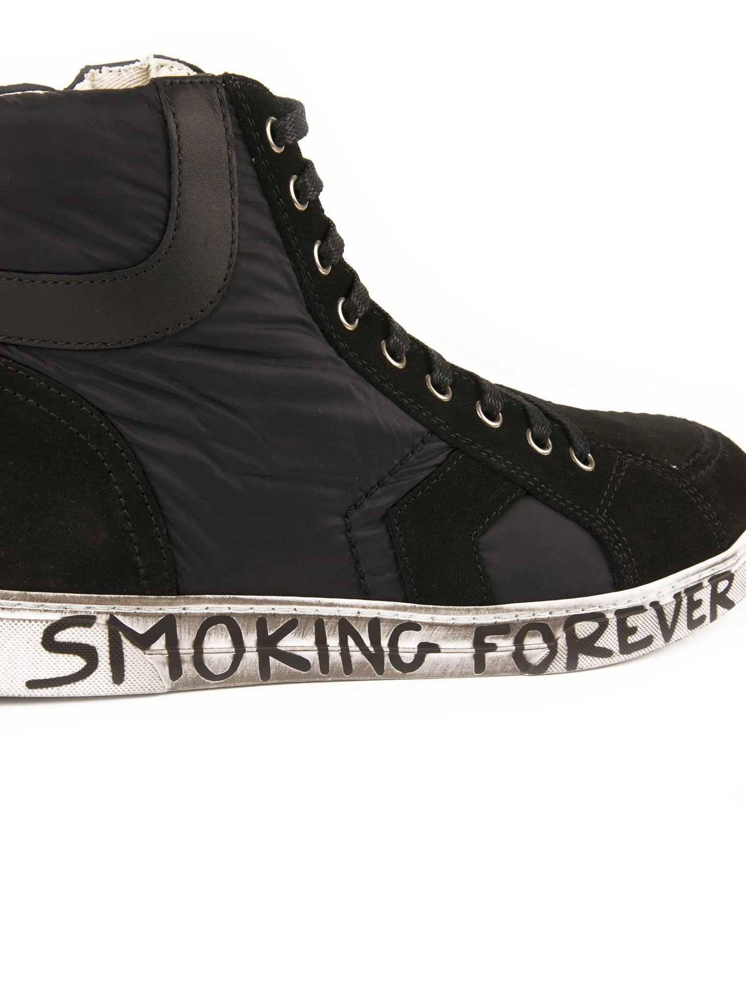 Joe "Smoking Forever" Mid Top Sneaker - Black