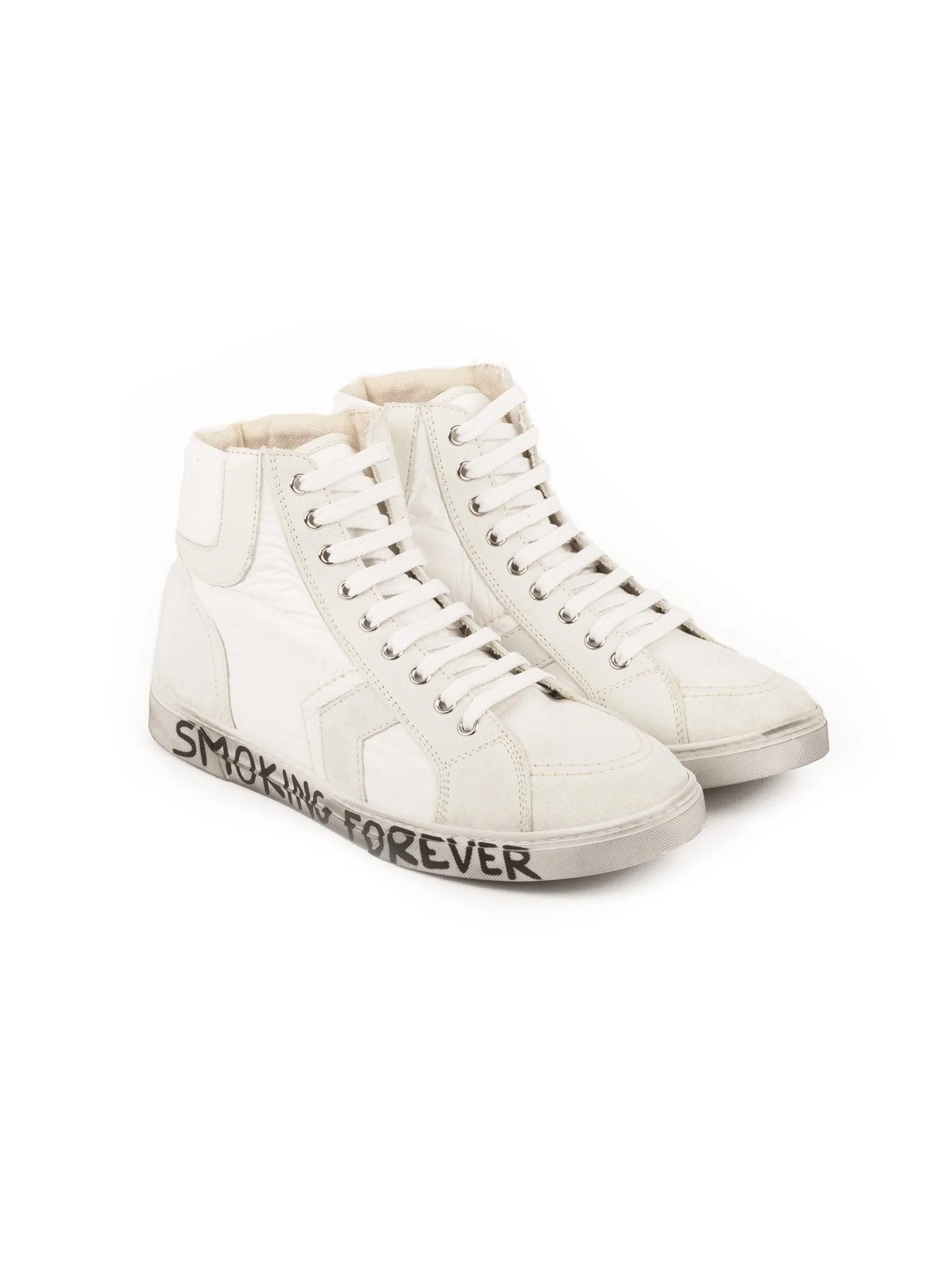 Joe "Smoking Forever" Mid Top Sneaker - White