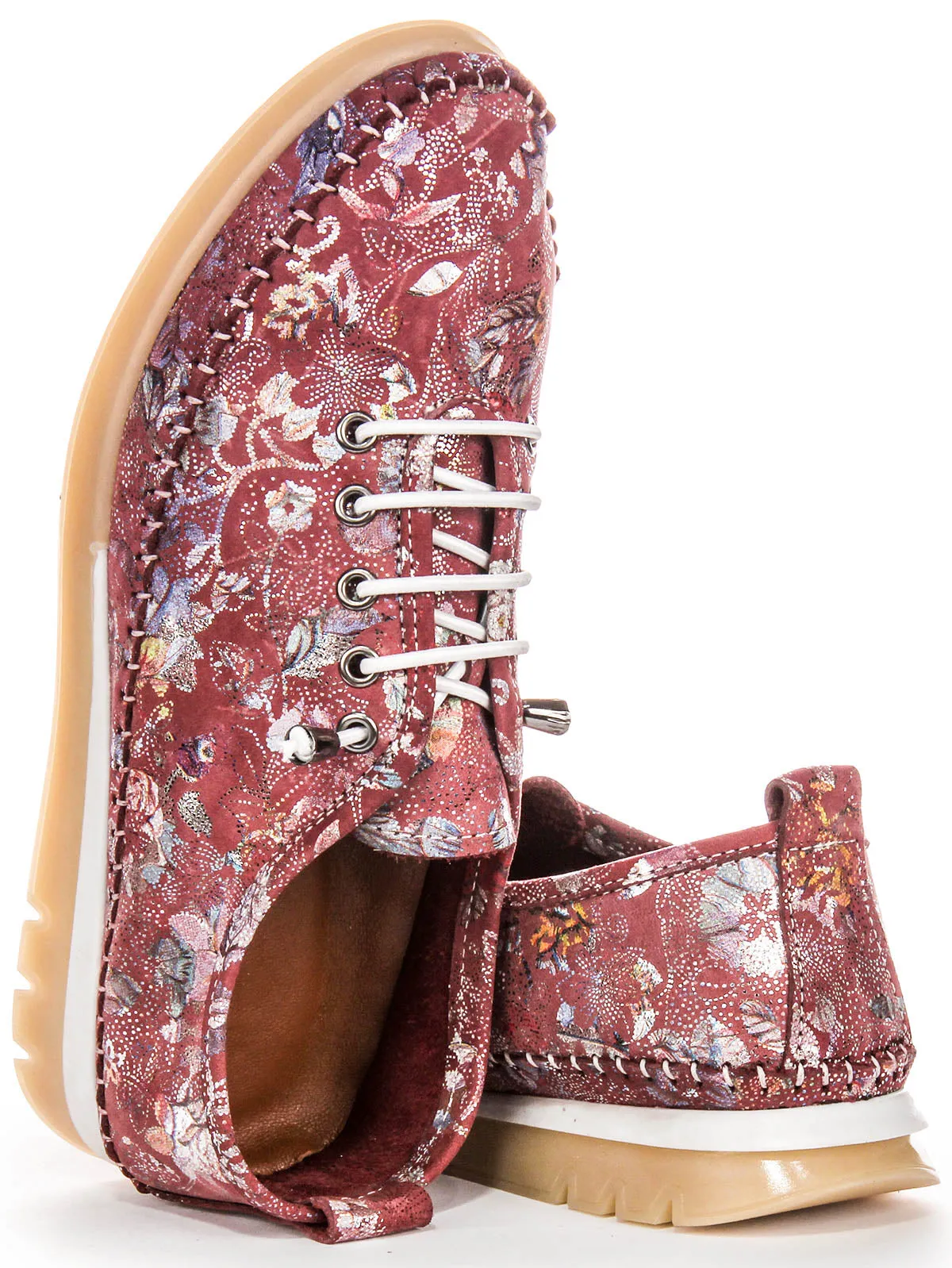 Justinreess England Bryony In Maroon Floral