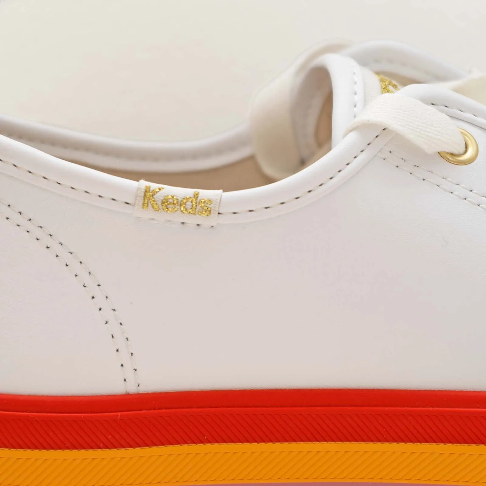 Keds Shoes Triple Up Rainbow Leather White Trainers