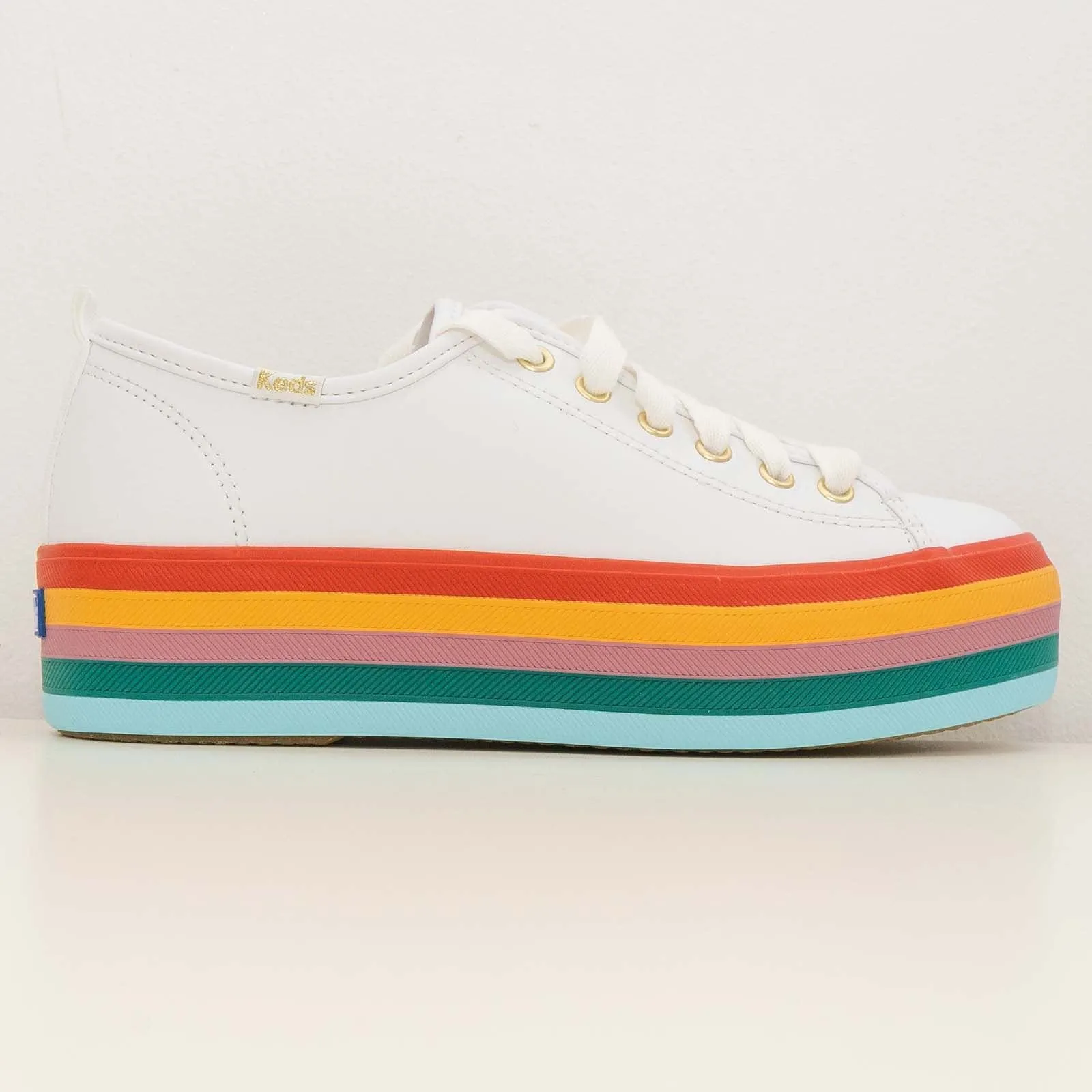 Keds Shoes Triple Up Rainbow Leather White Trainers