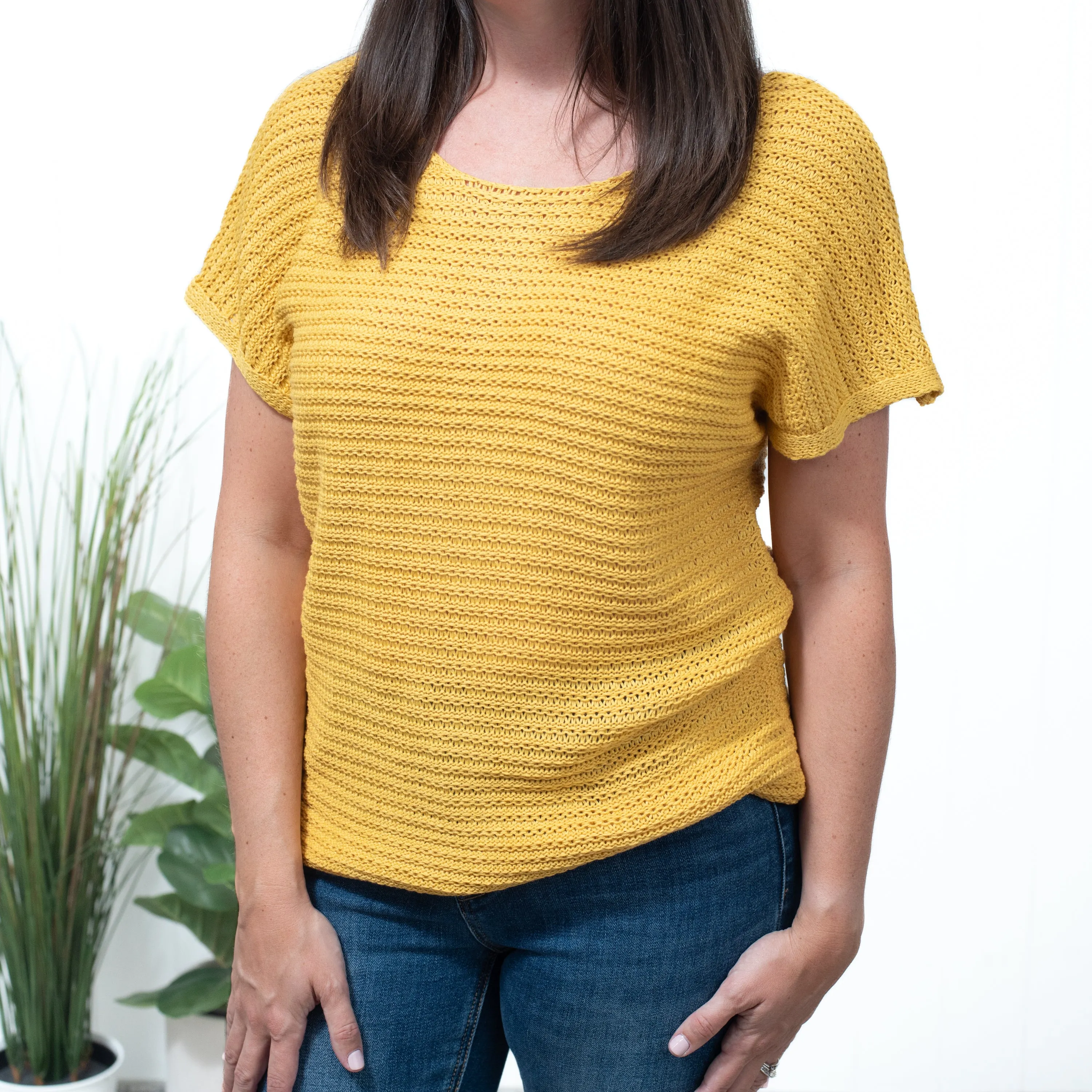 Keep Wishing - Yellow Loose Knit Short Dolman Sleeve Sweater