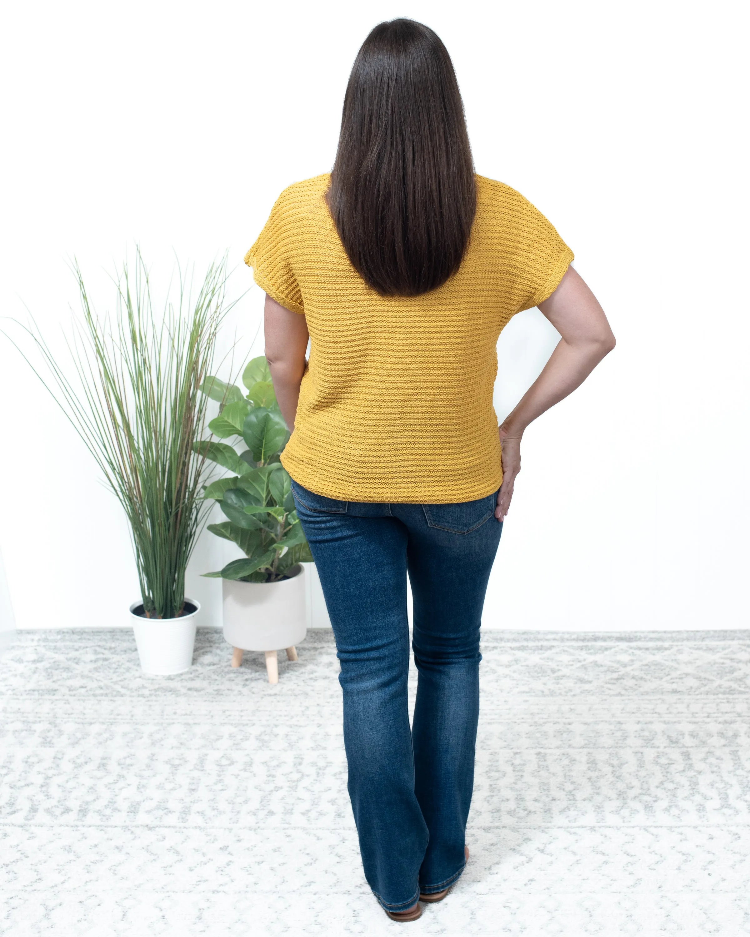 Keep Wishing - Yellow Loose Knit Short Dolman Sleeve Sweater