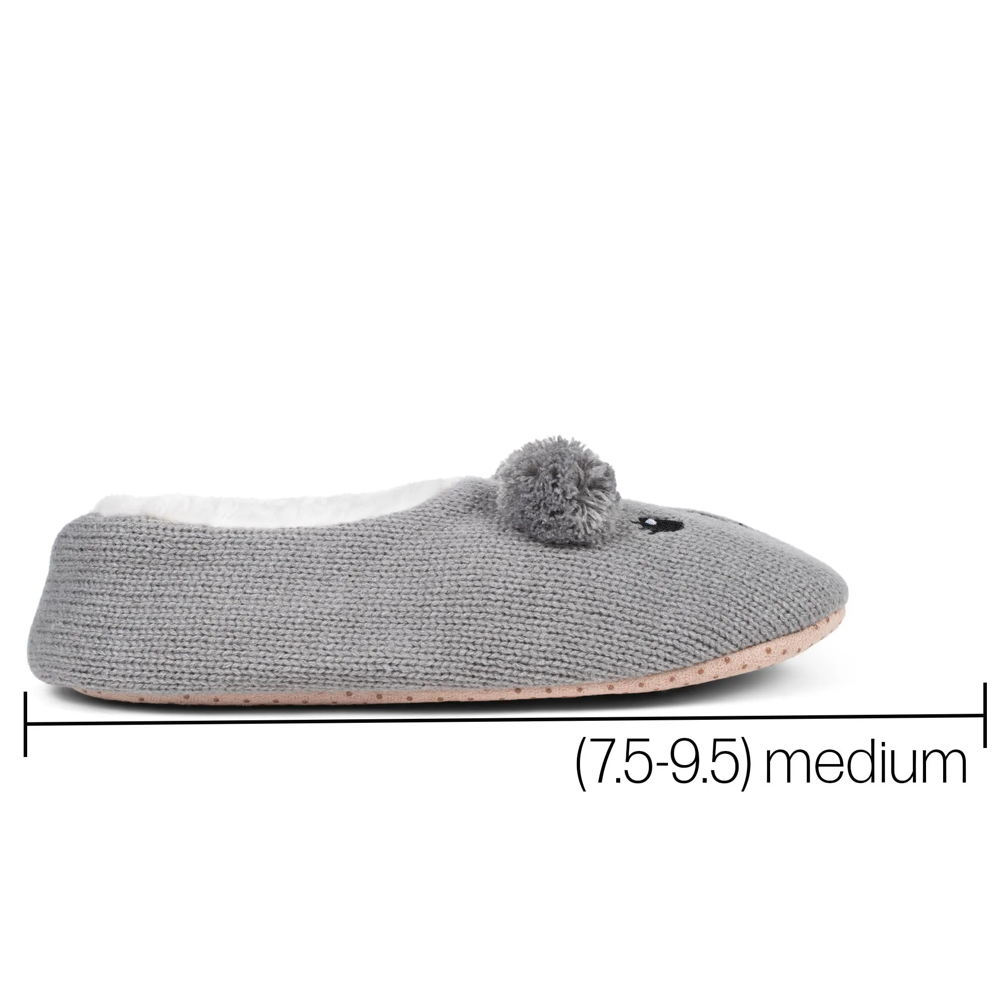 Koala Grey Women's Animal Cozy Plush Lined Non Slip Fuzzy Slipper - Medium