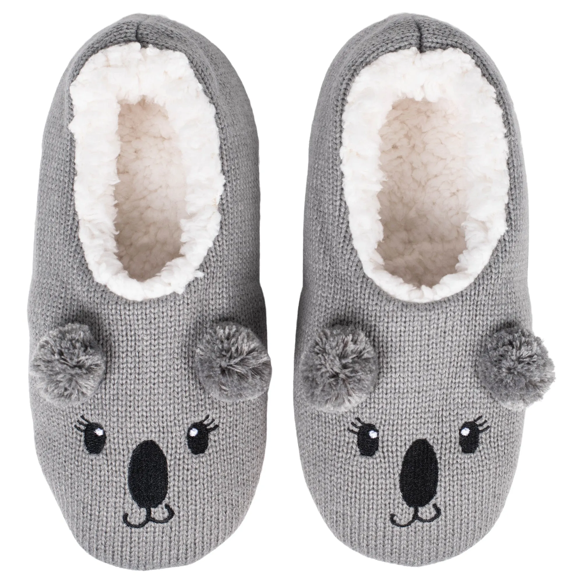 Koala Grey Women's Animal Cozy Plush Lined Non Slip Fuzzy Slipper - Medium