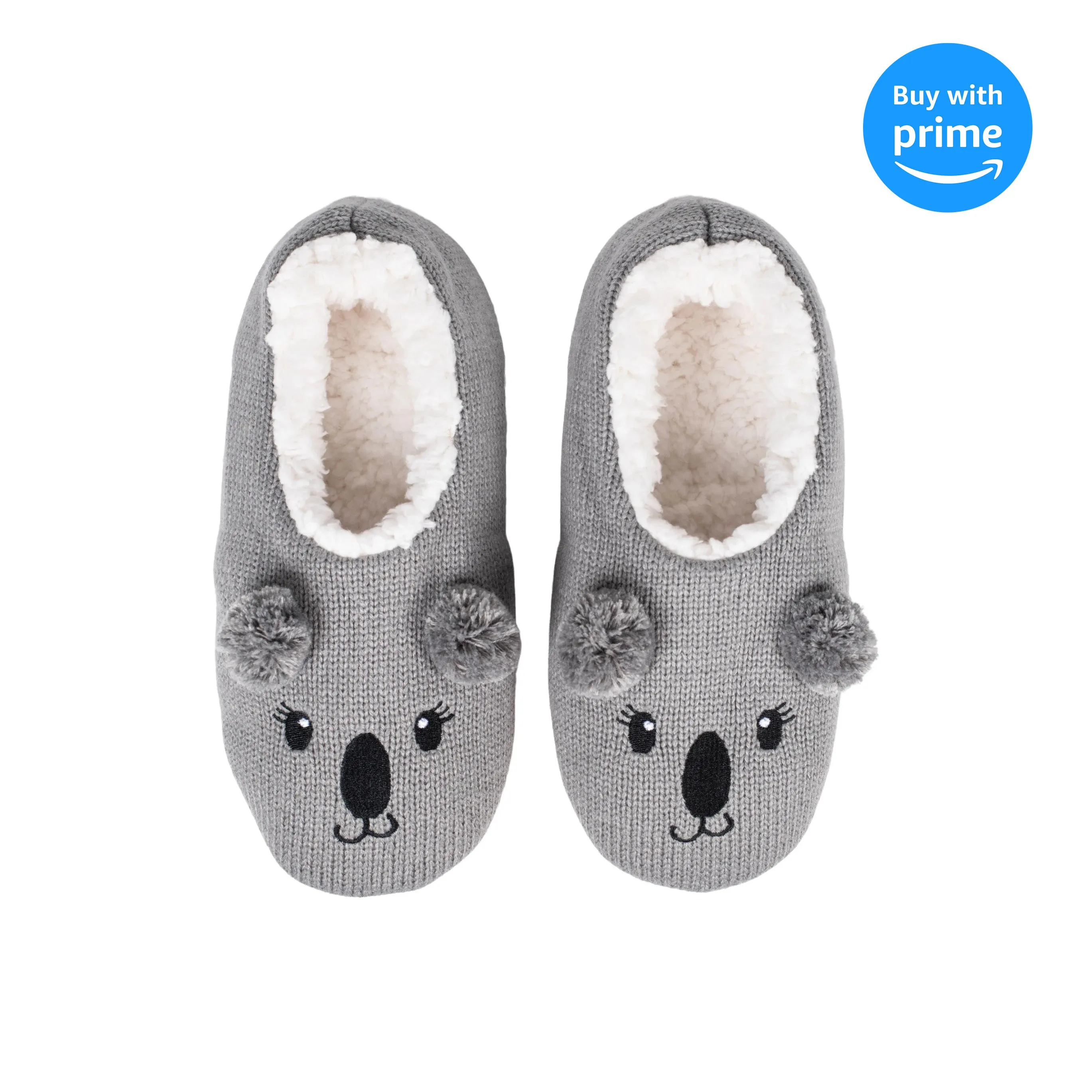 Koala Grey Women's Animal Cozy Plush Lined Non Slip Fuzzy Slipper - Medium