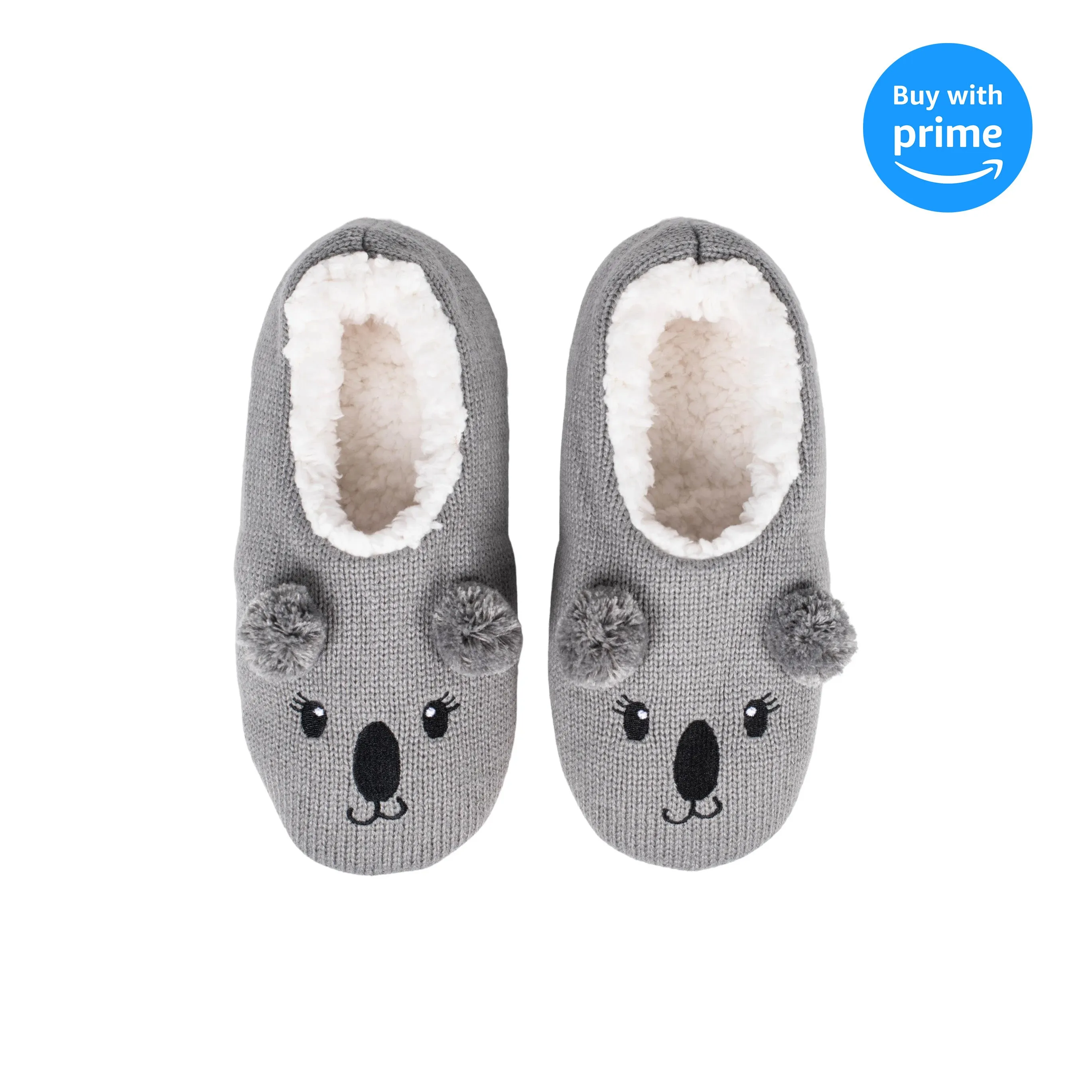 Koala Grey Women's Animal Cozy Plush Lined Non Slip Fuzzy Slipper - Small