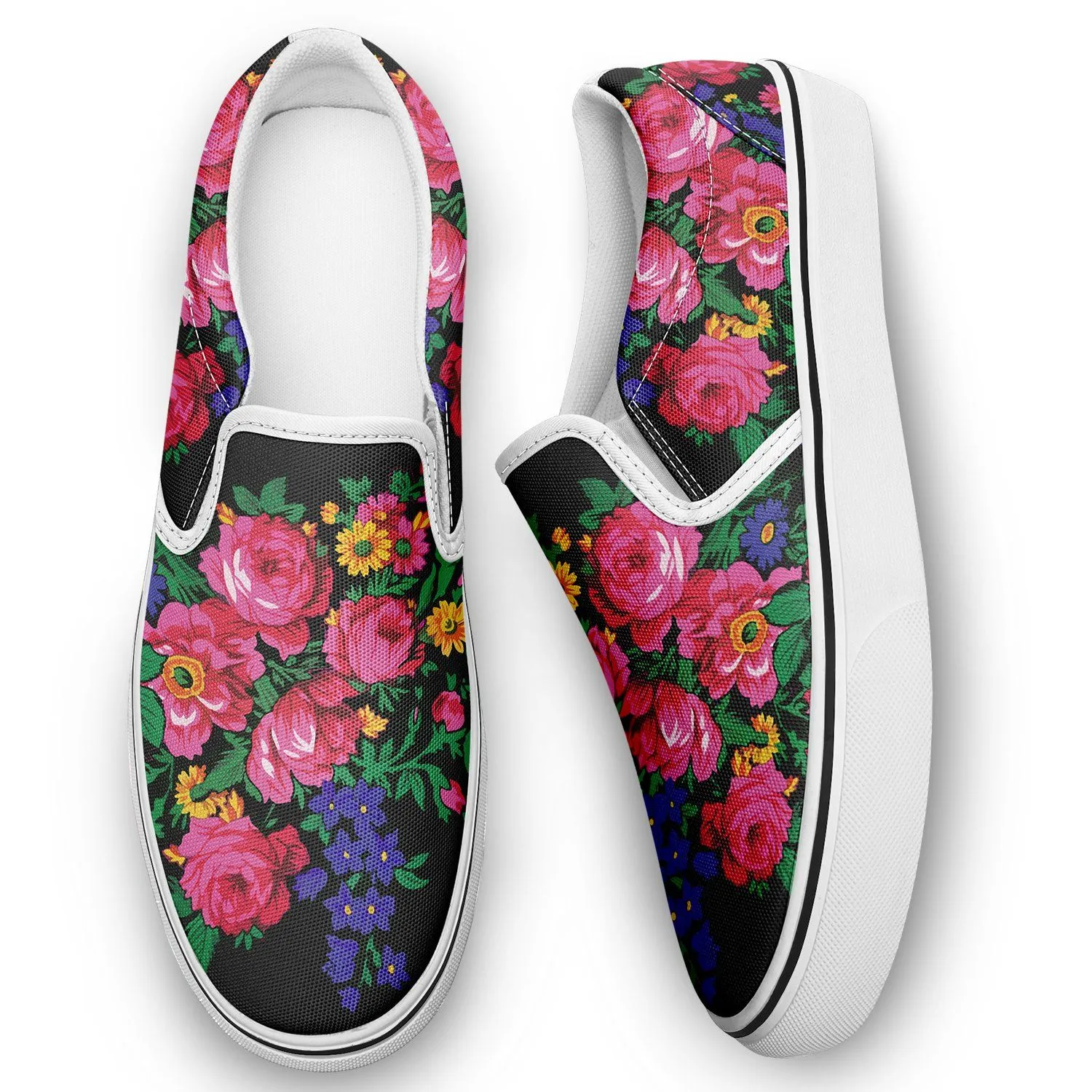 Kokum's Revenge Black Otoyimm Kid's Canvas Slip On Shoes