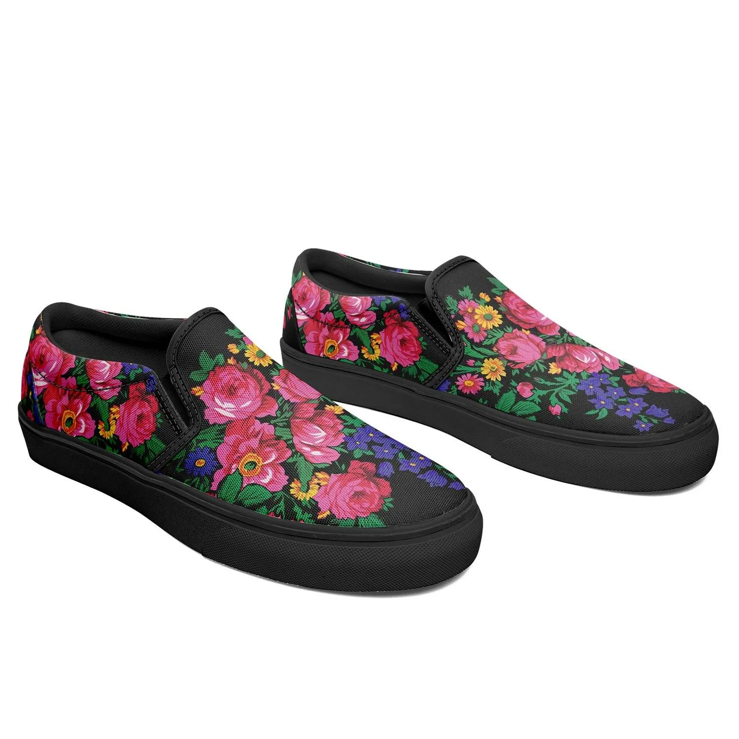 Kokum's Revenge Black Otoyimm Kid's Canvas Slip On Shoes