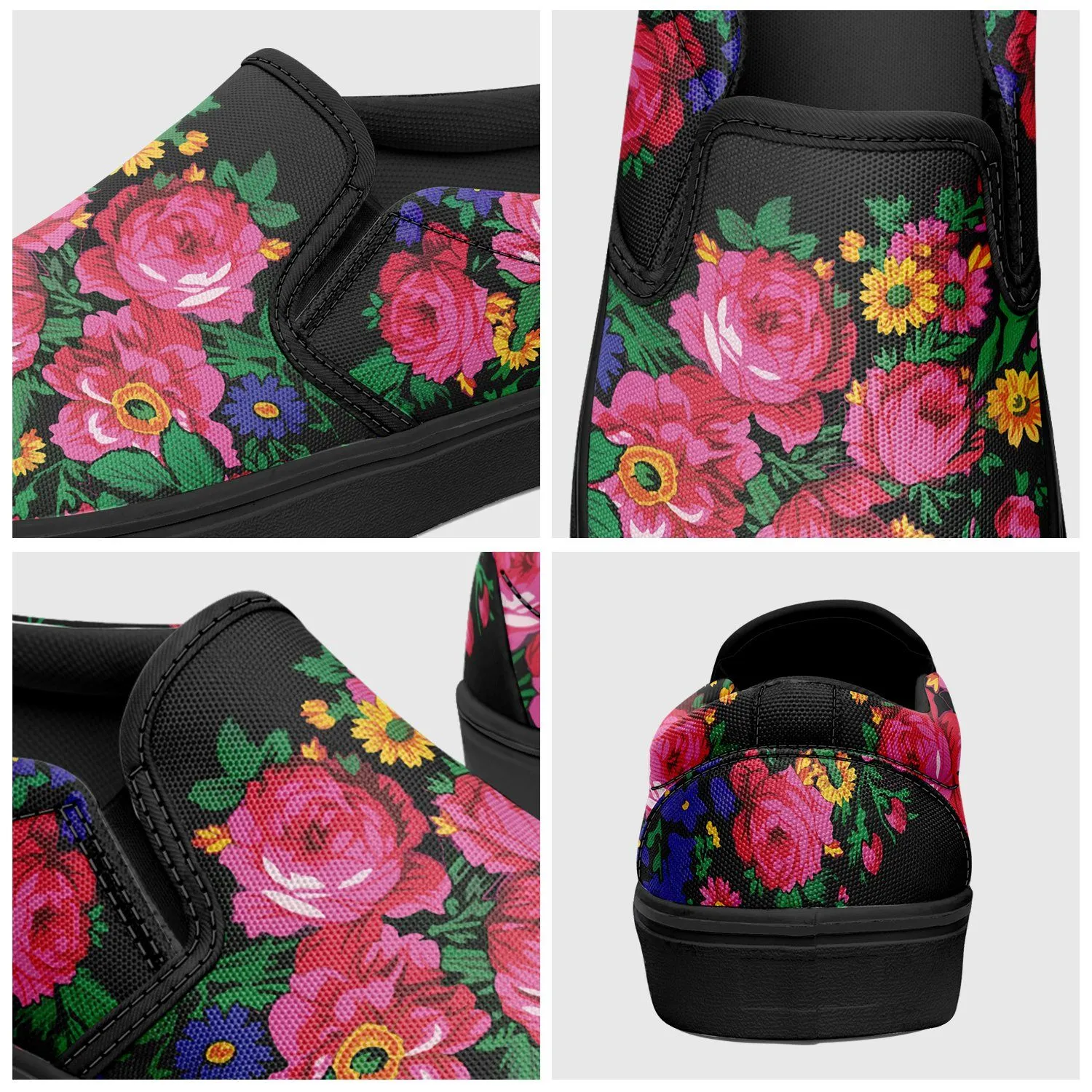 Kokum's Revenge Black Otoyimm Kid's Canvas Slip On Shoes