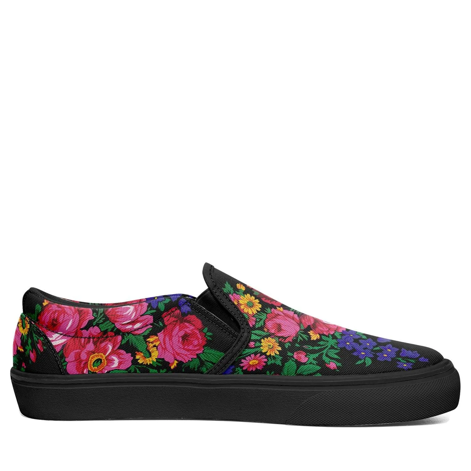 Kokum's Revenge Black Otoyimm Kid's Canvas Slip On Shoes