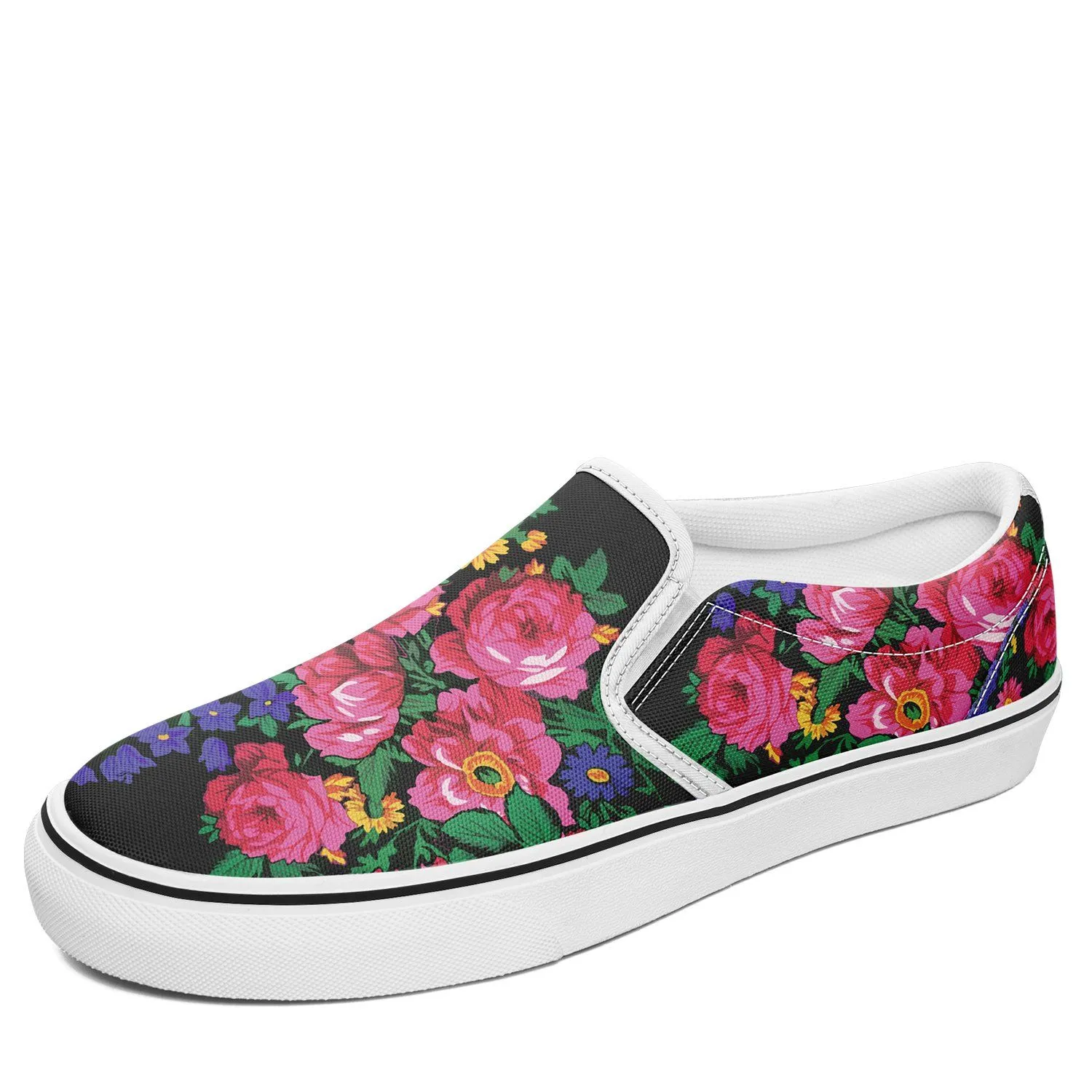 Kokum's Revenge Black Otoyimm Kid's Canvas Slip On Shoes