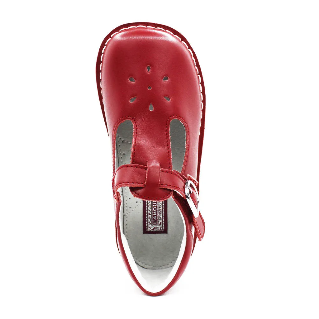 L’ Amour School Uniform Shoe Red Walker Toddler Kids Girl-Kids Shoes