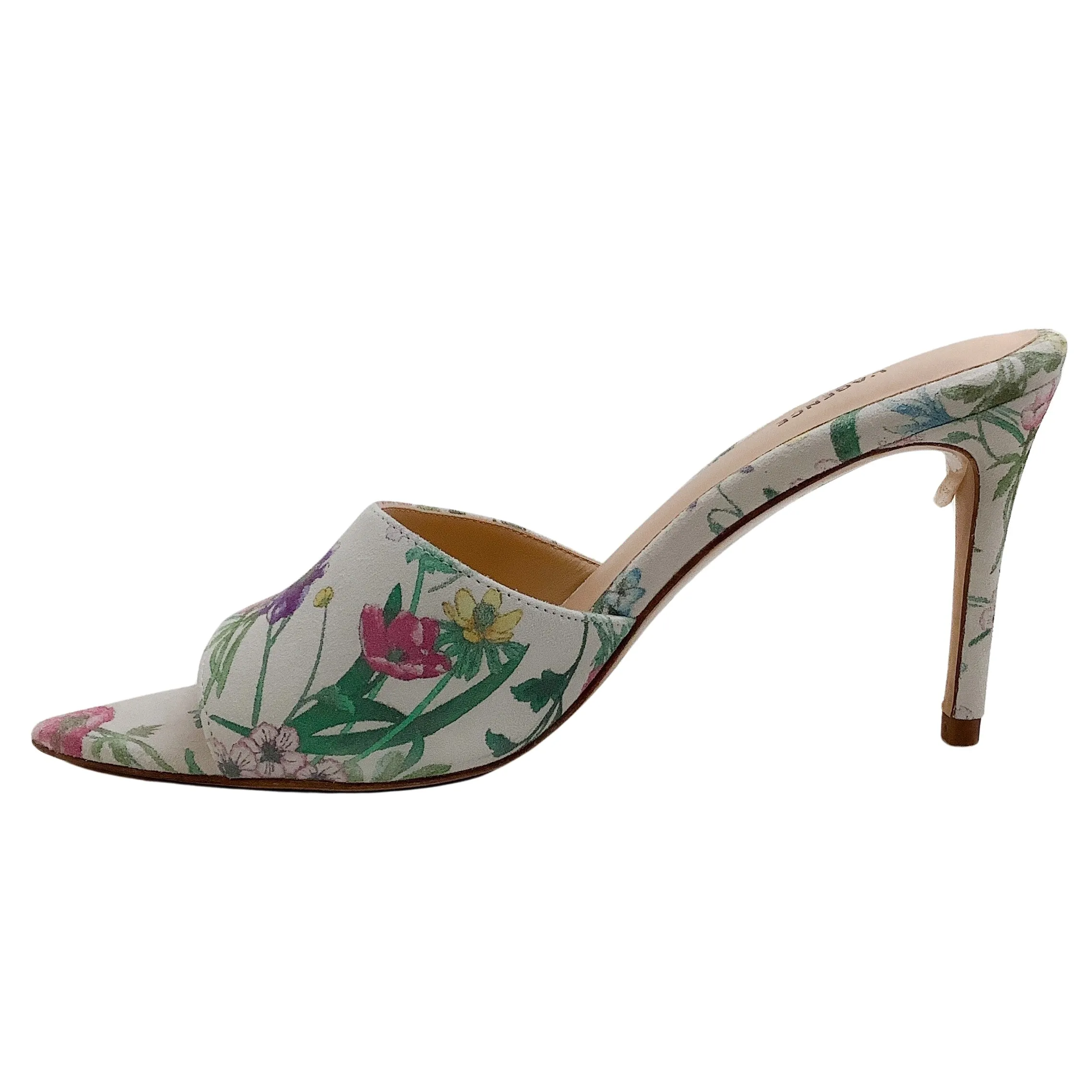 L'Agence Multi Floral Lolita Pointed Toe Slide Sandals