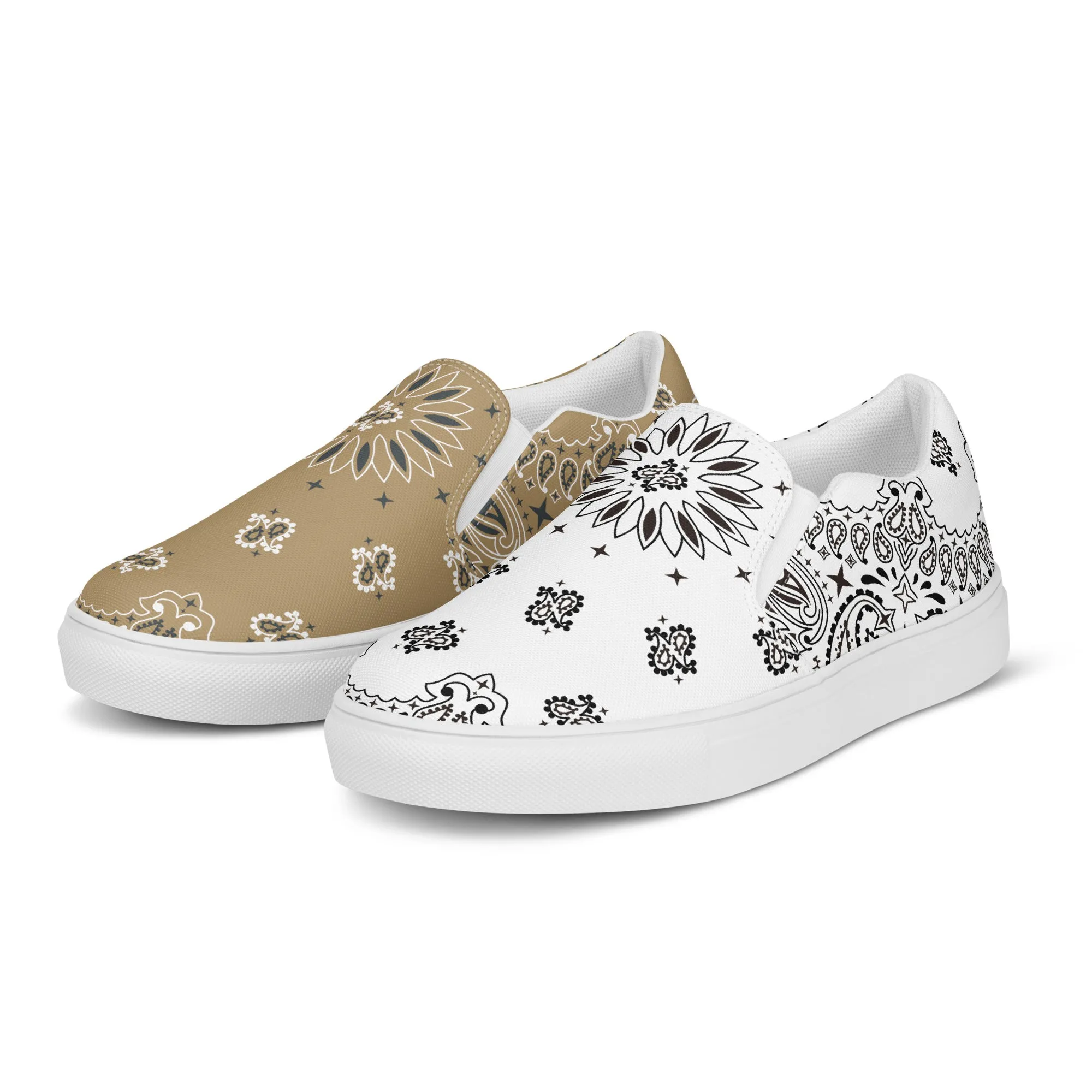 Lark and White Bandana Women’s slip-on canvas shoes