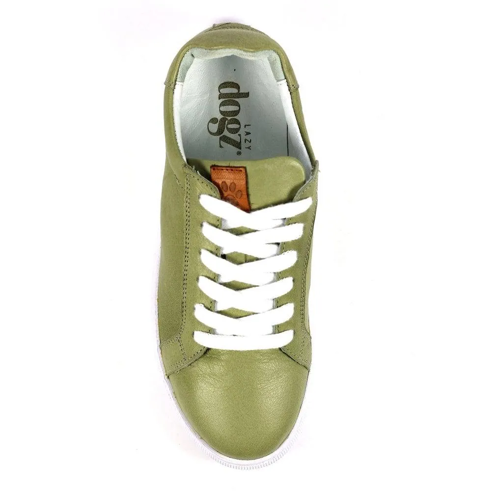 Lazy Dogs DLD003 Piper Ladies Khaki Leather Lace Up Shoes