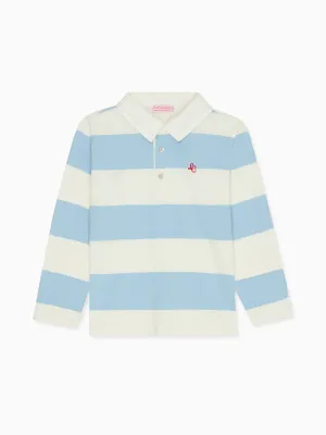 Light Blue Tijo Long Sleeve Boy Rugby Shirt