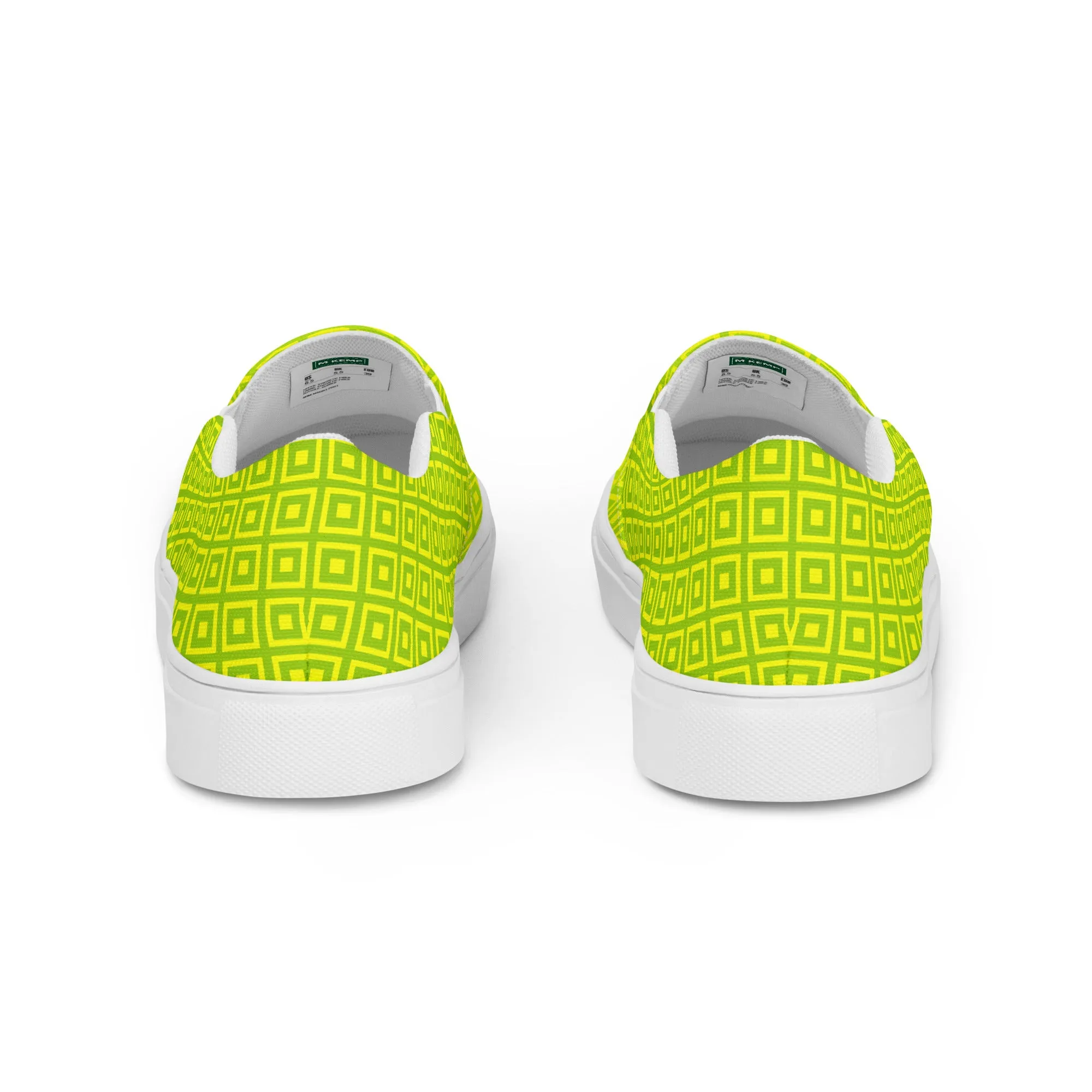 Lime Green Matrix Men’s slip-on canvas shoes