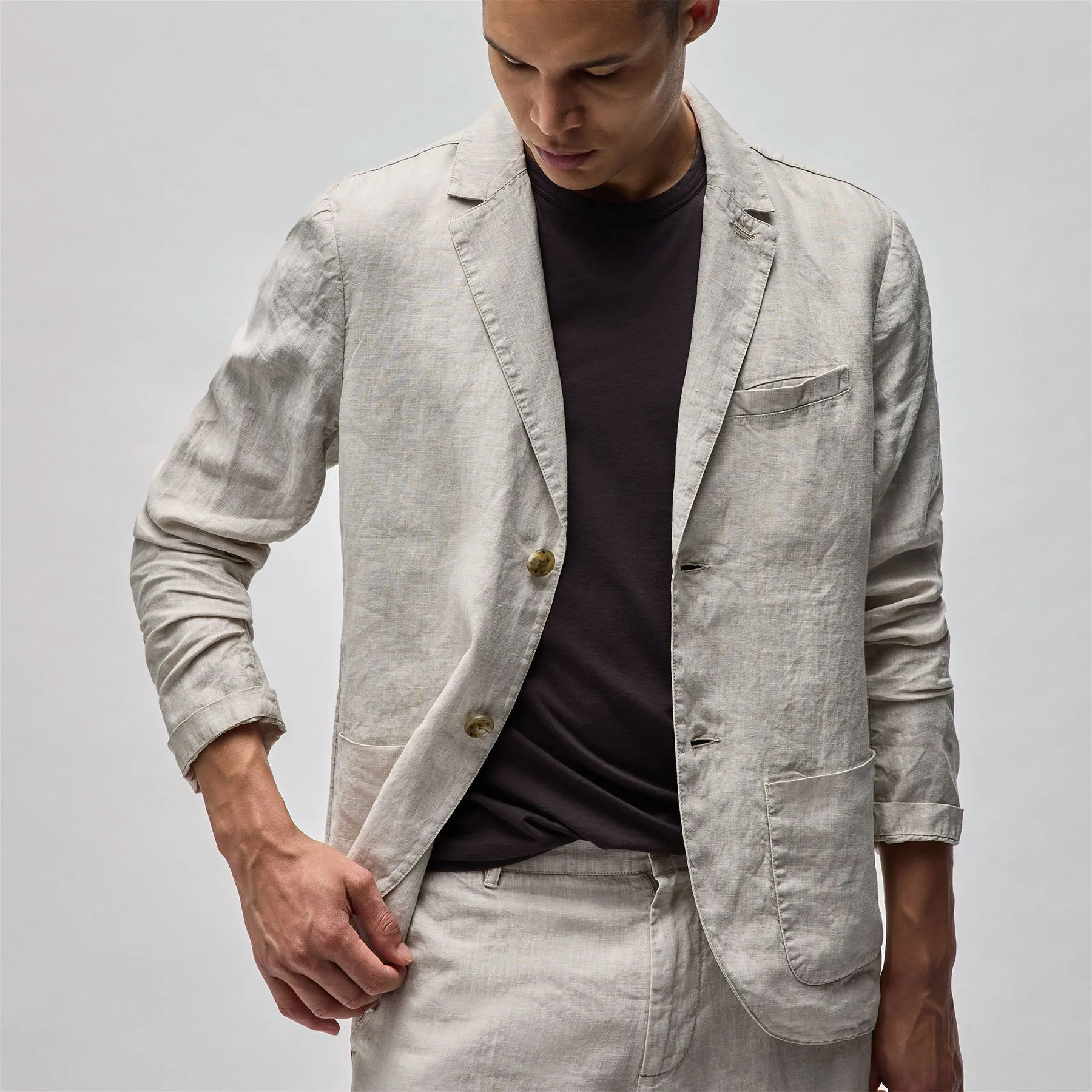 Linen Blazer - Salt Pigment