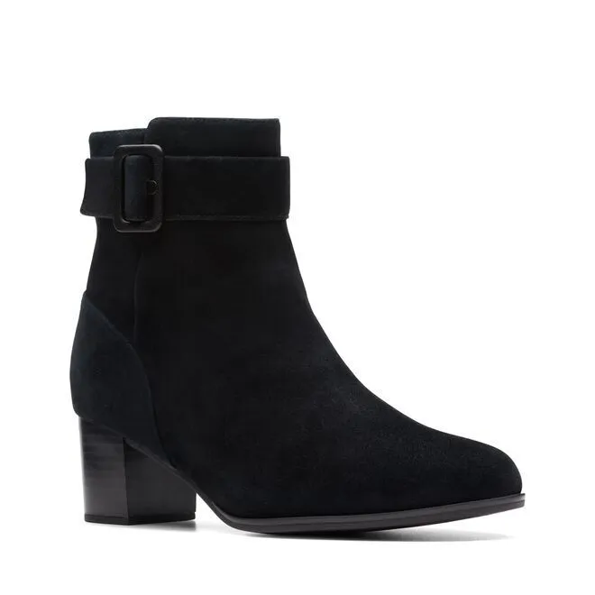 Loken Zip Waterproof Black Suede Ankle Boots