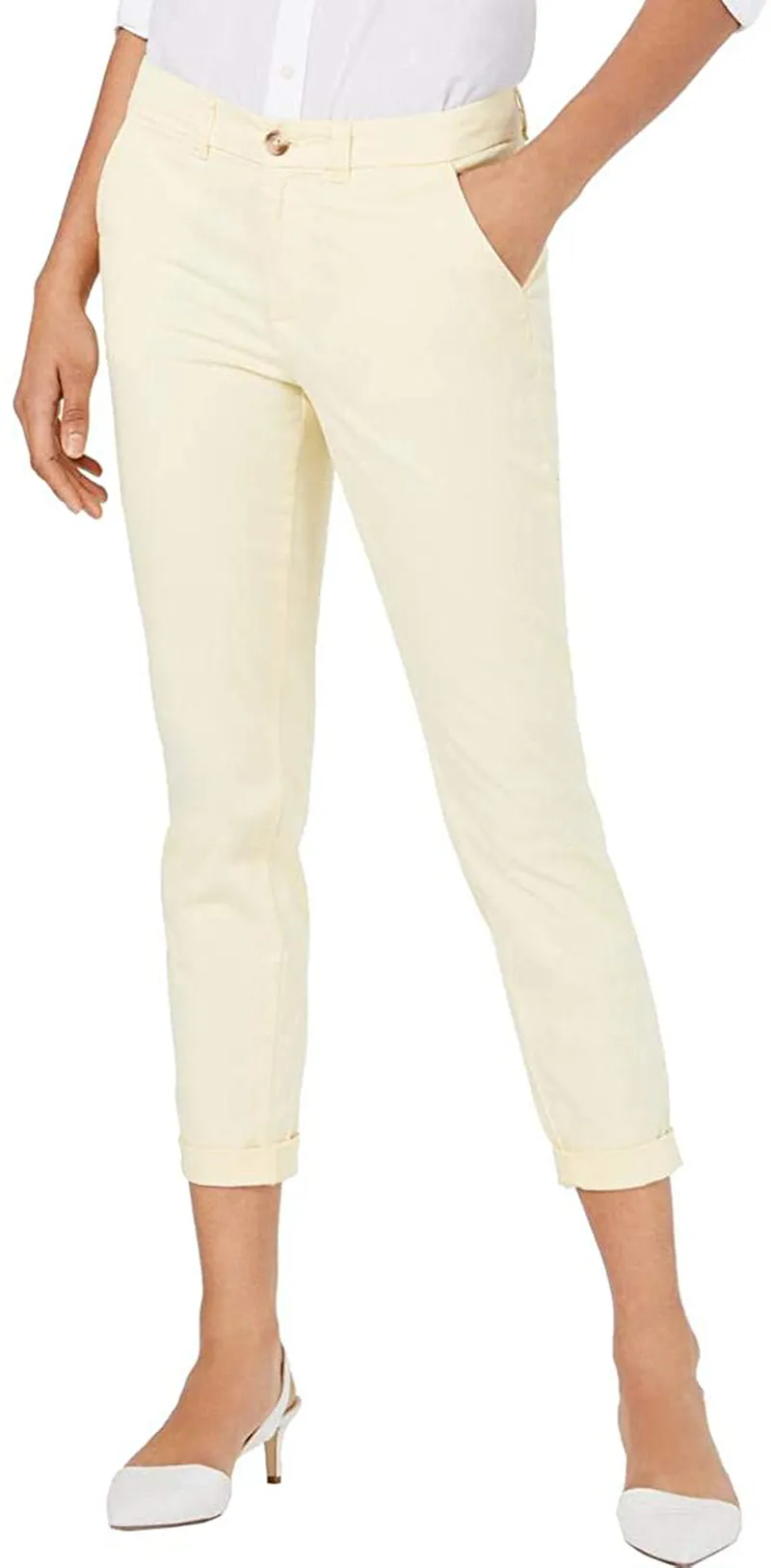 Maison Jules Womens Lou Lou Mid Rise Cuffed Ankle Pants