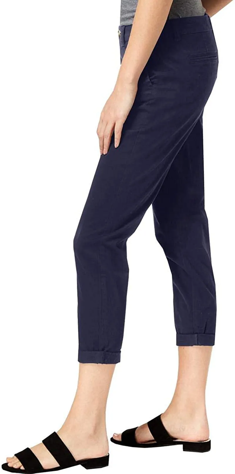 Maison Jules Womens Lou Lou Mid Rise Cuffed Ankle Pants