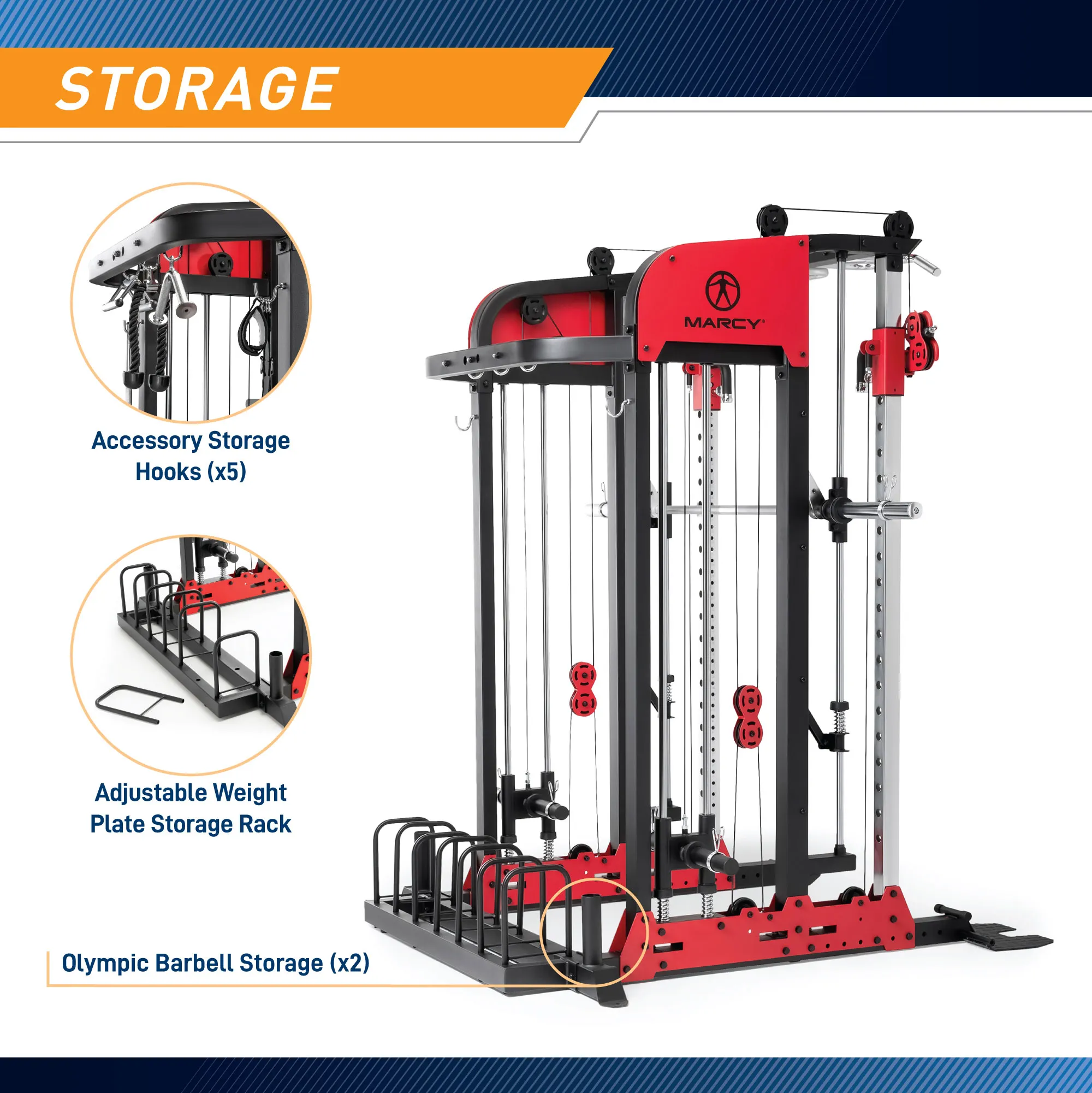 Marcy Pro Deluxe Smith Cage Home Gym System – SM-7553